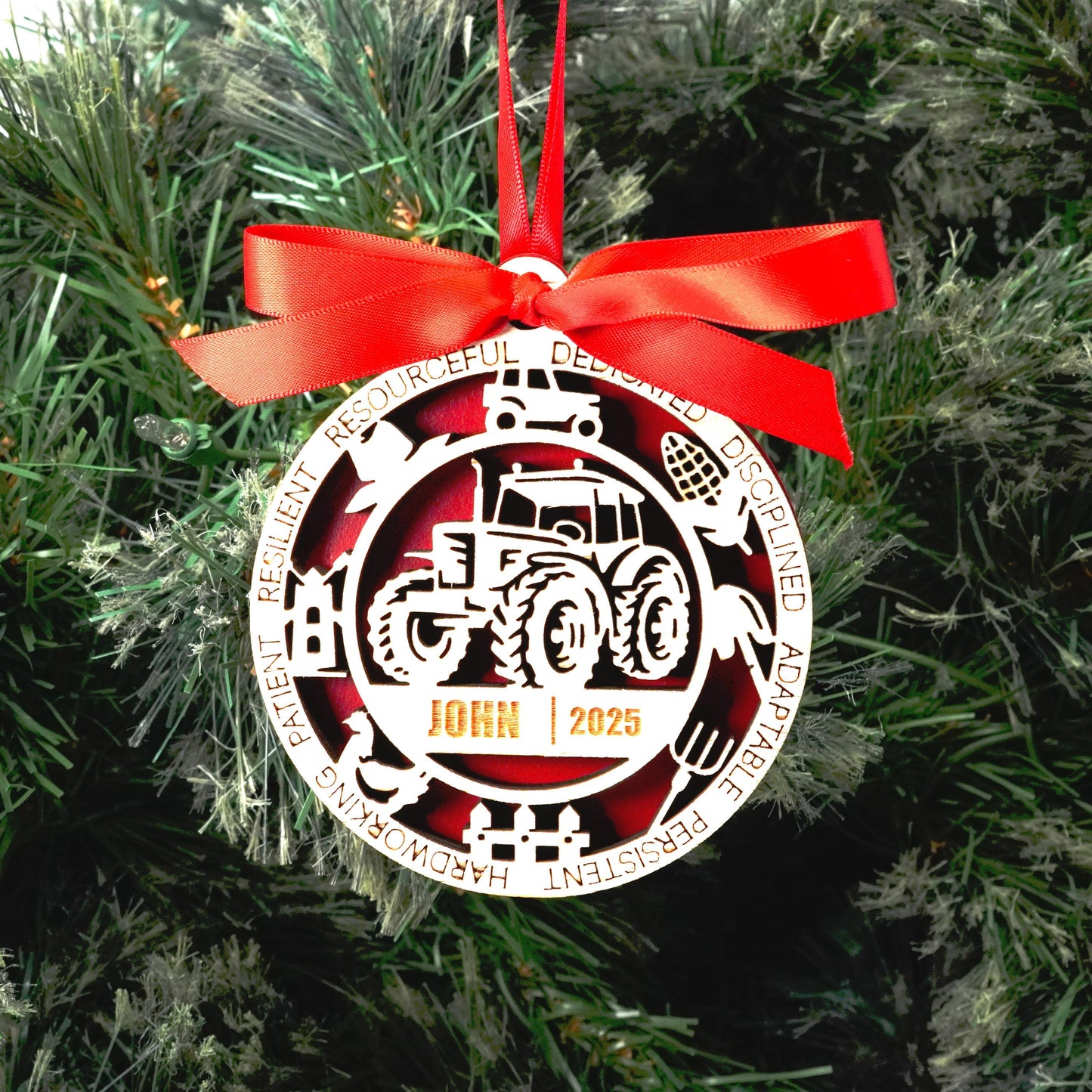 Personalized Farmer Christmas Ornament – Gift for Farmer, Rancher, Gardener, FFA Member, Farming Christmas Gift - Personalized Holiday Ornament