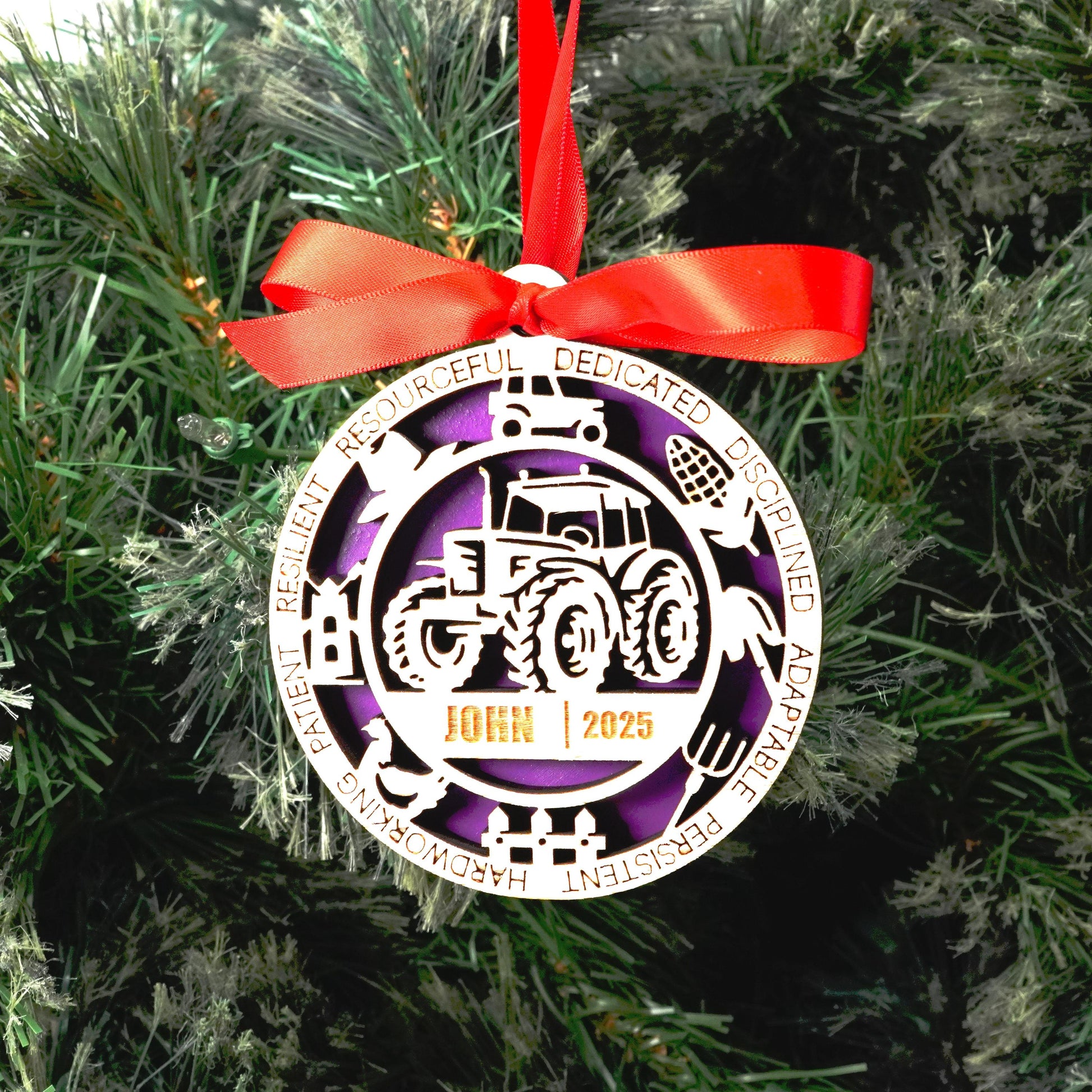 Personalized Farmer Christmas Ornament – Gift for Farmer, Rancher, Gardener, FFA Member, Farming Christmas Gift - Personalized Holiday Ornament