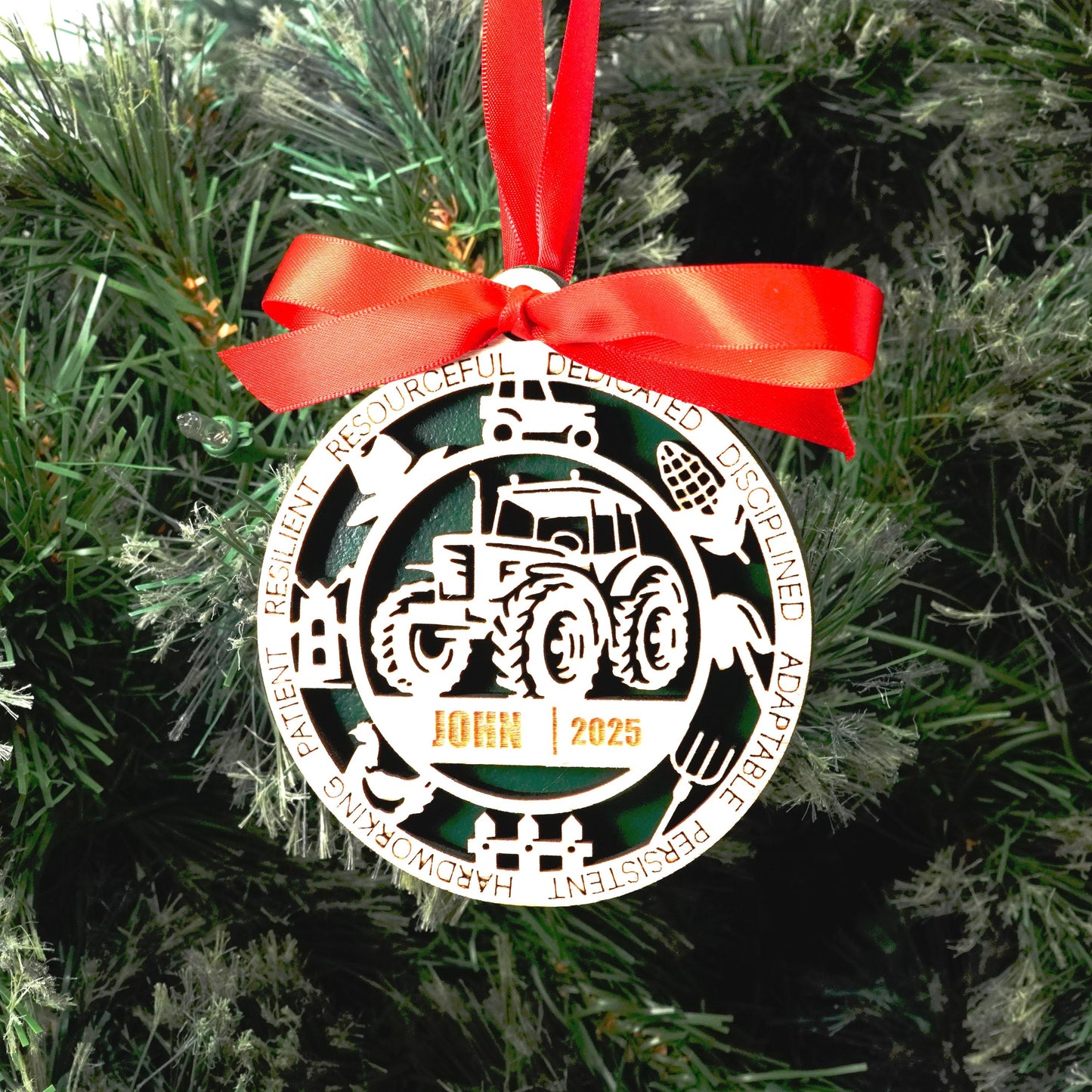 Personalized Farmer Christmas Ornament – Gift for Farmer, Rancher, Gardener, FFA Member, Farming Christmas Gift - Personalized Holiday Ornament