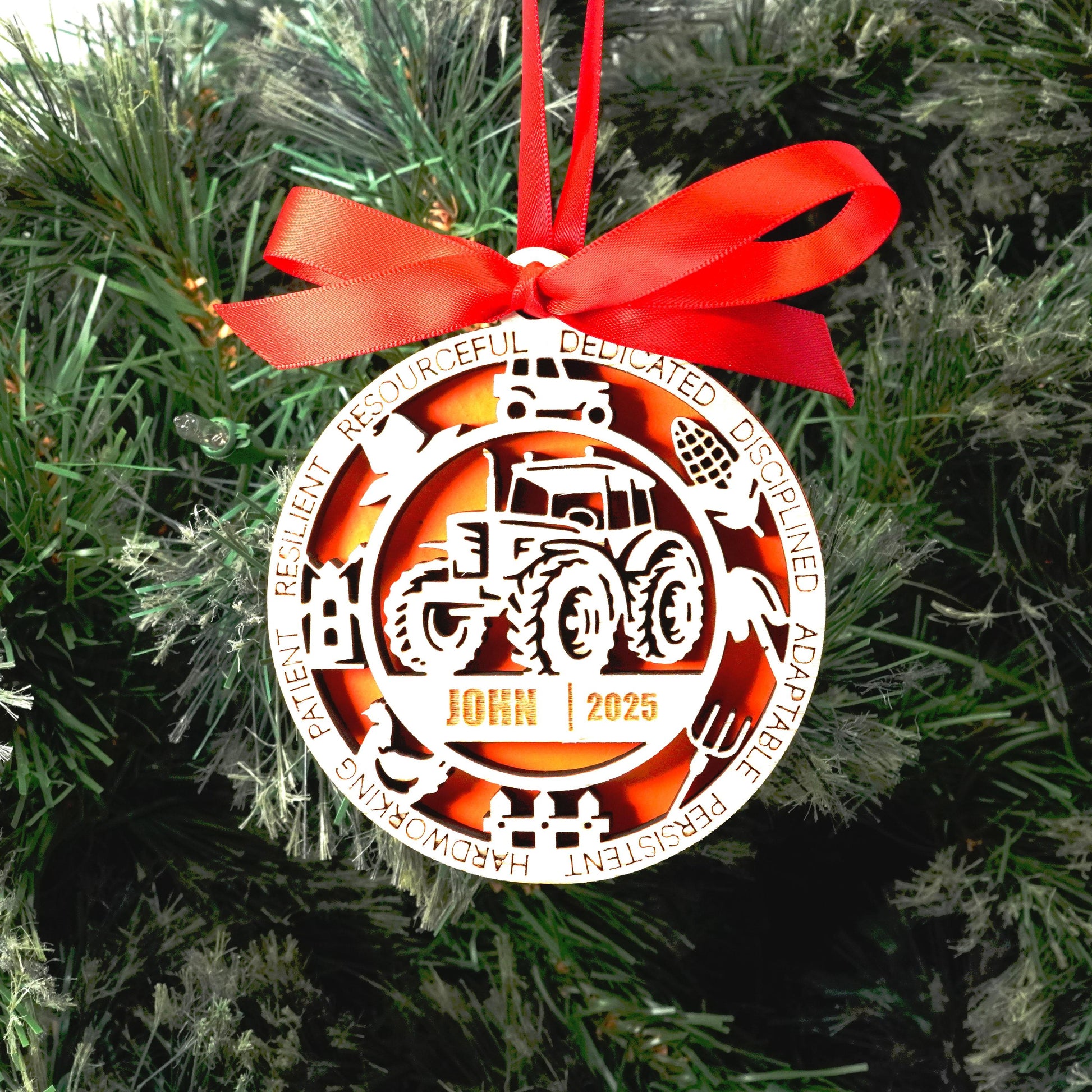 Personalized Farmer Christmas Ornament – Gift for Farmer, Rancher, Gardener, FFA Member, Farming Christmas Gift - Personalized Holiday Ornament