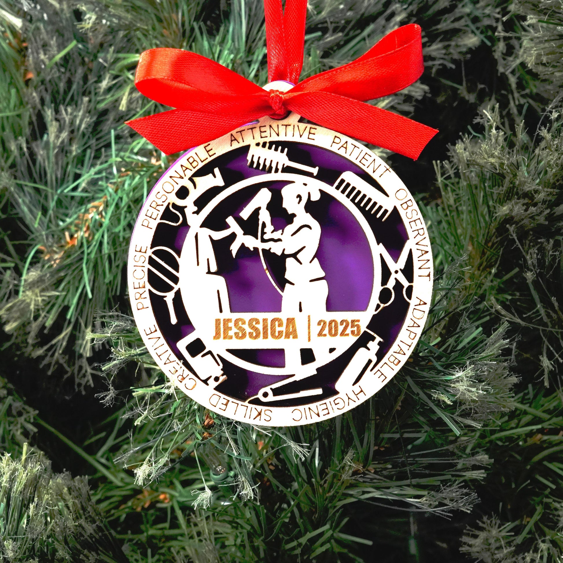 Personalized Hairdresser Christmas Ornament – Gift for Female Hairdresser or Stylist, Barber - Personalized Holiday Ornament