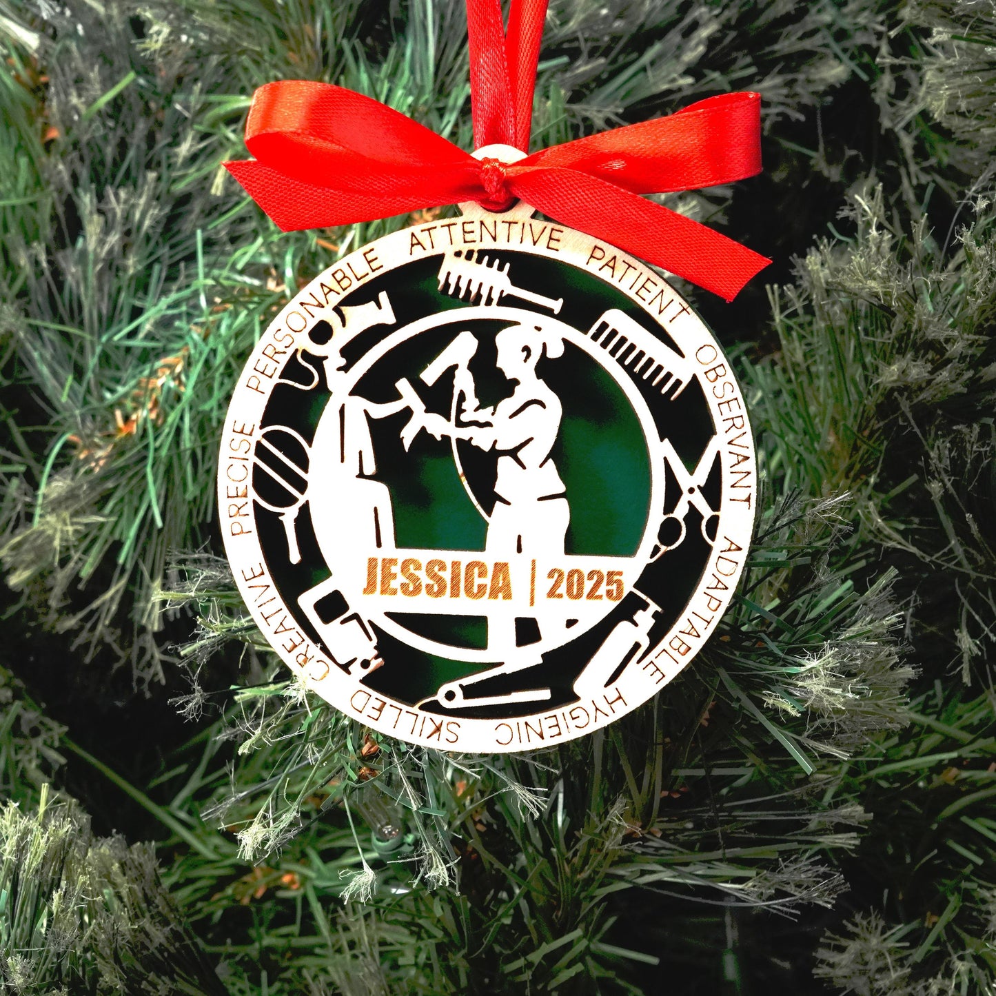 Personalized Hairdresser Christmas Ornament – Gift for Female Hairdresser or Stylist, Barber - Personalized Holiday Ornament