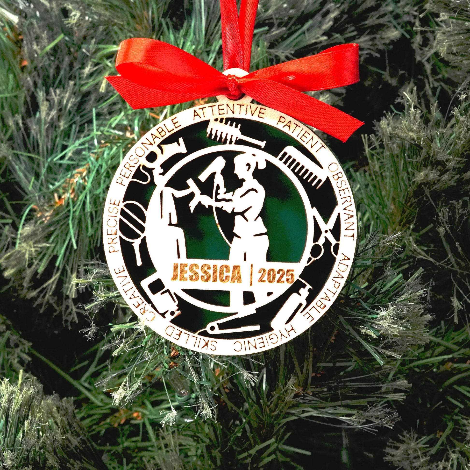Personalized Hairdresser Christmas Ornament – Gift for Female Hairdresser or Stylist, Barber - Personalized Holiday Ornament