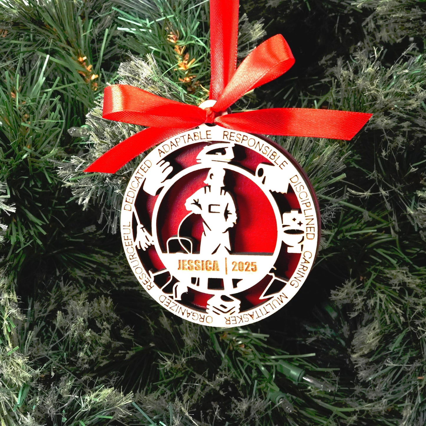 Personalized Homemaker Christmas Ornament – Gift for Female Homemaker or Stay-At-Home Parent, Caregiver, House Cleaner - Personalized Holiday Ornament