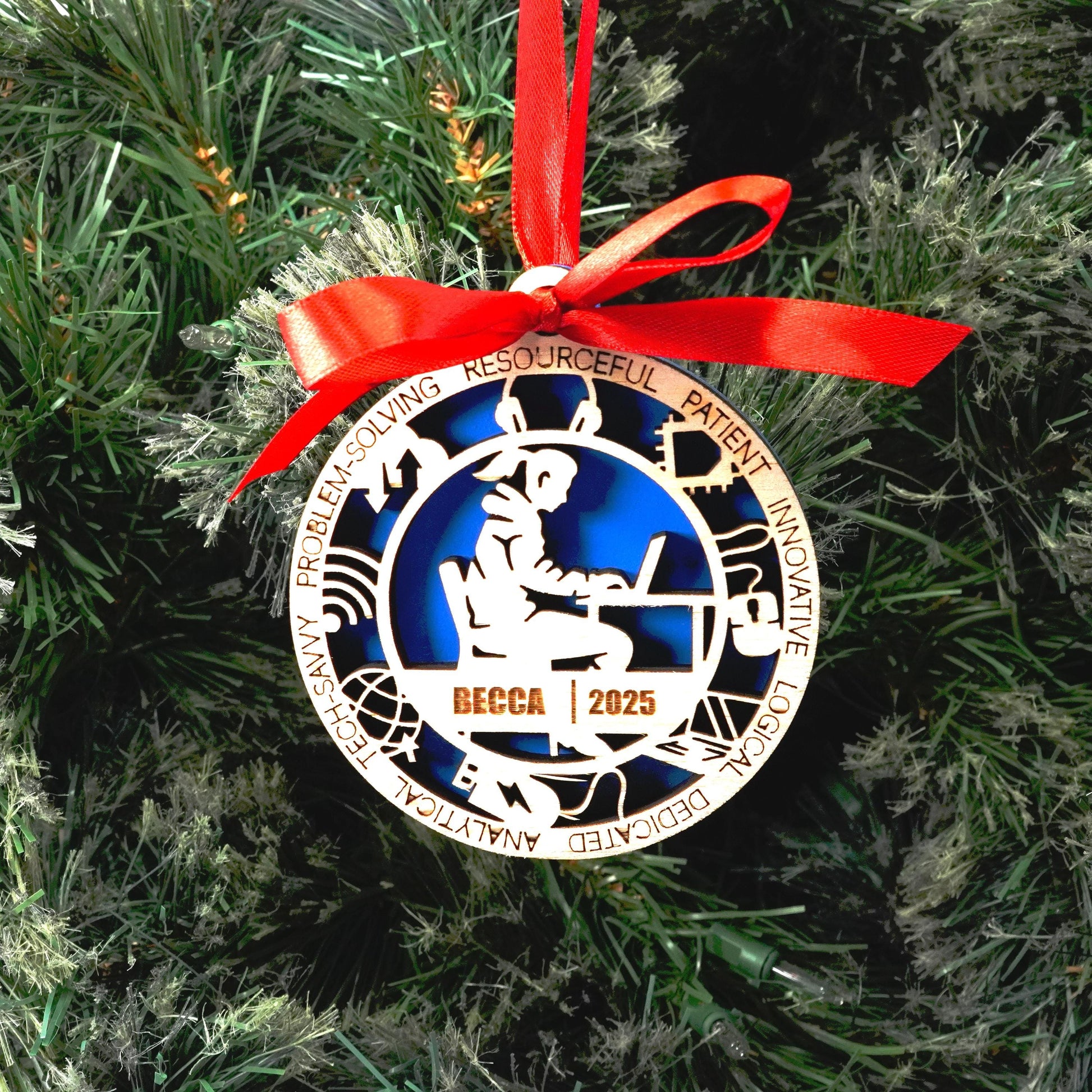 Personalized IT Christmas Ornament – Gift for Female IT or Programmer, Software Developer - Personalized Holiday Ornament