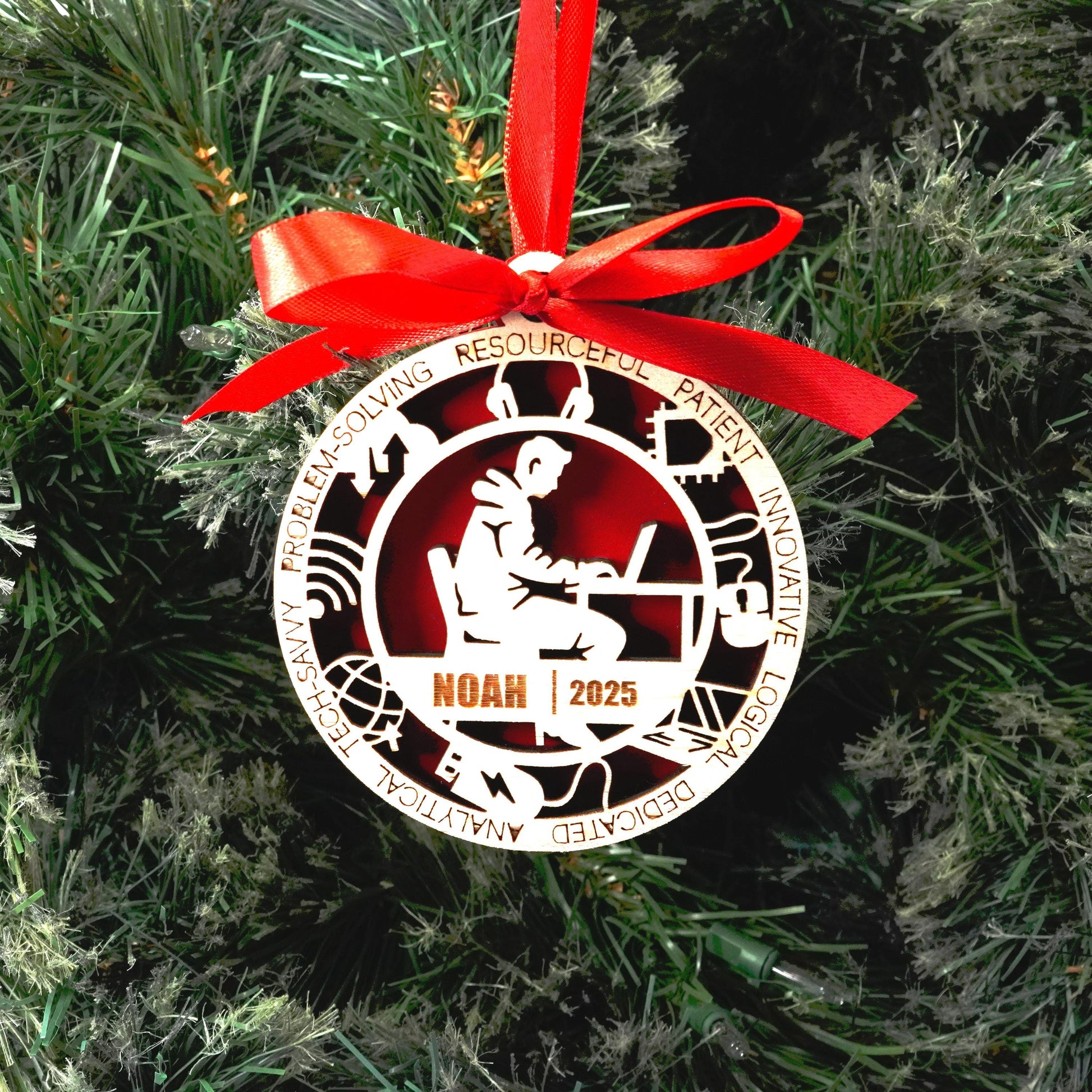 Personalized IT Christmas Ornament – Gift for Male IT or Programmer, Software Developer - Personalized Holiday Ornament