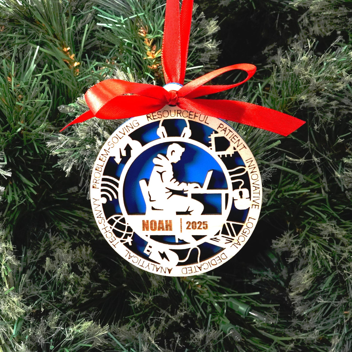 Personalized IT Christmas Ornament – Gift for Male IT or Programmer, Software Developer - Personalized Holiday Ornament