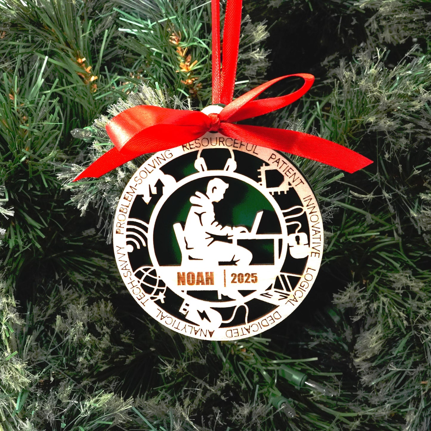 Personalized IT Christmas Ornament – Gift for Male IT or Programmer, Software Developer - Personalized Holiday Ornament