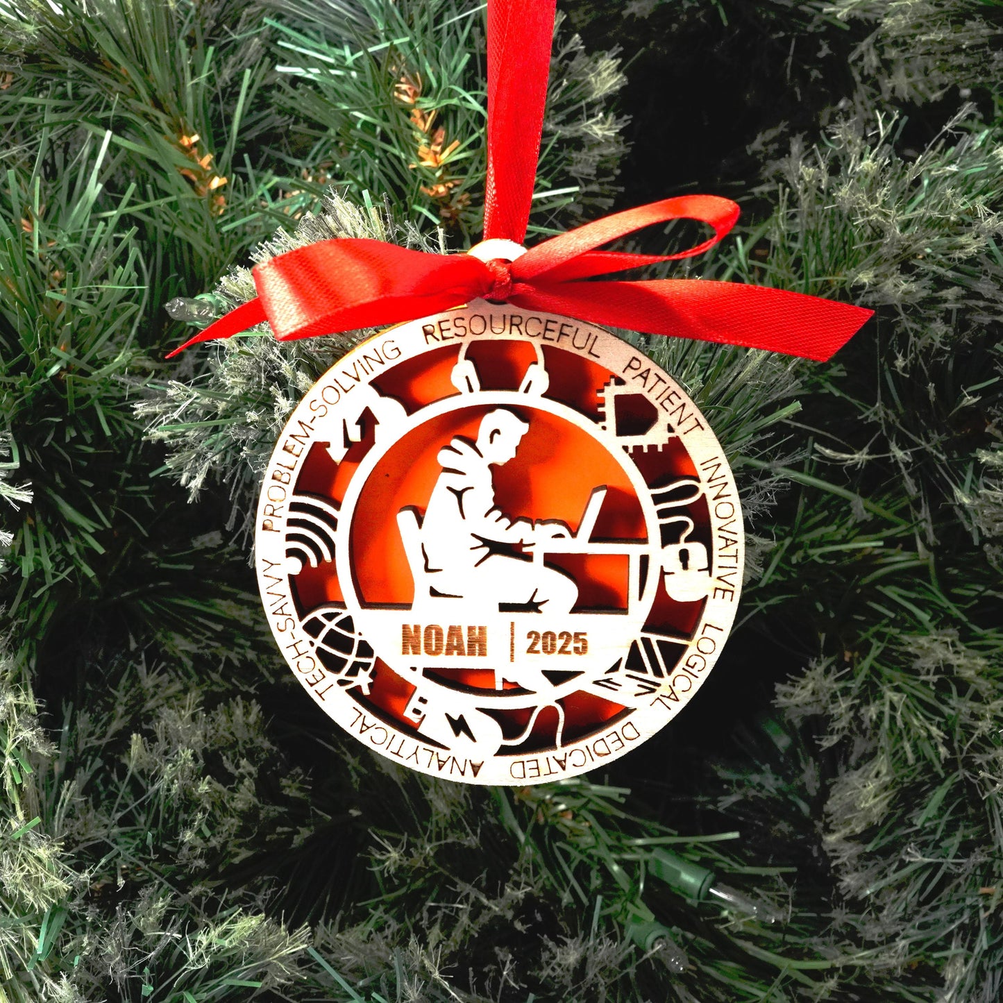 Personalized IT Christmas Ornament – Gift for Male IT or Programmer, Software Developer - Personalized Holiday Ornament