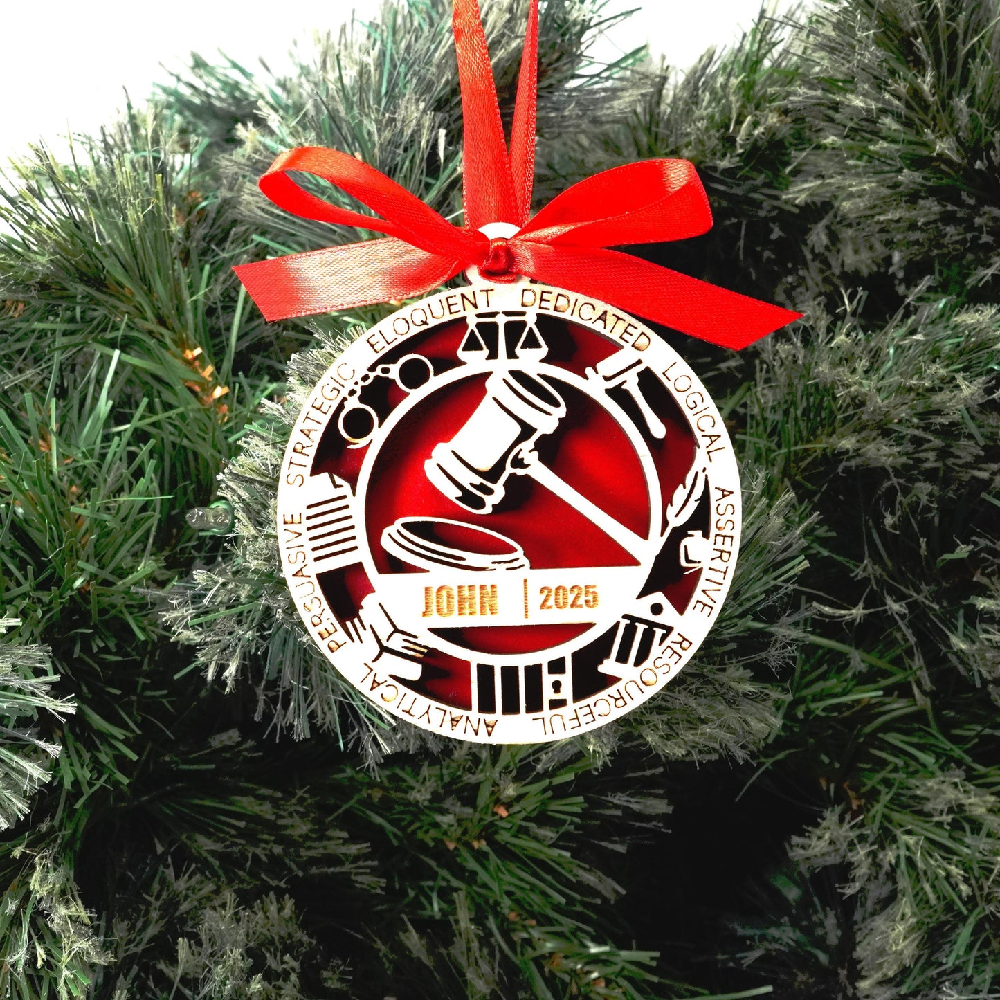 Personalized Lawyer Christmas Ornament – Gift for Lawyer, Attorney, Paralegal - Personalized Holiday Ornament