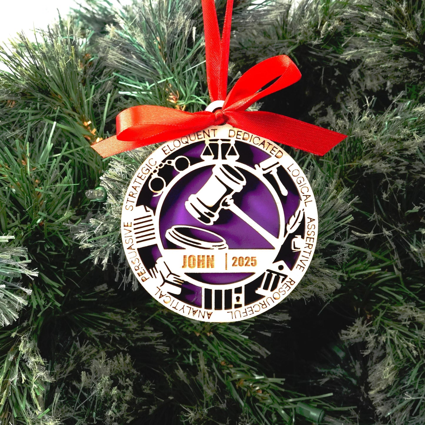 Personalized Lawyer Christmas Ornament – Gift for Lawyer, Attorney, Paralegal - Personalized Holiday Ornament