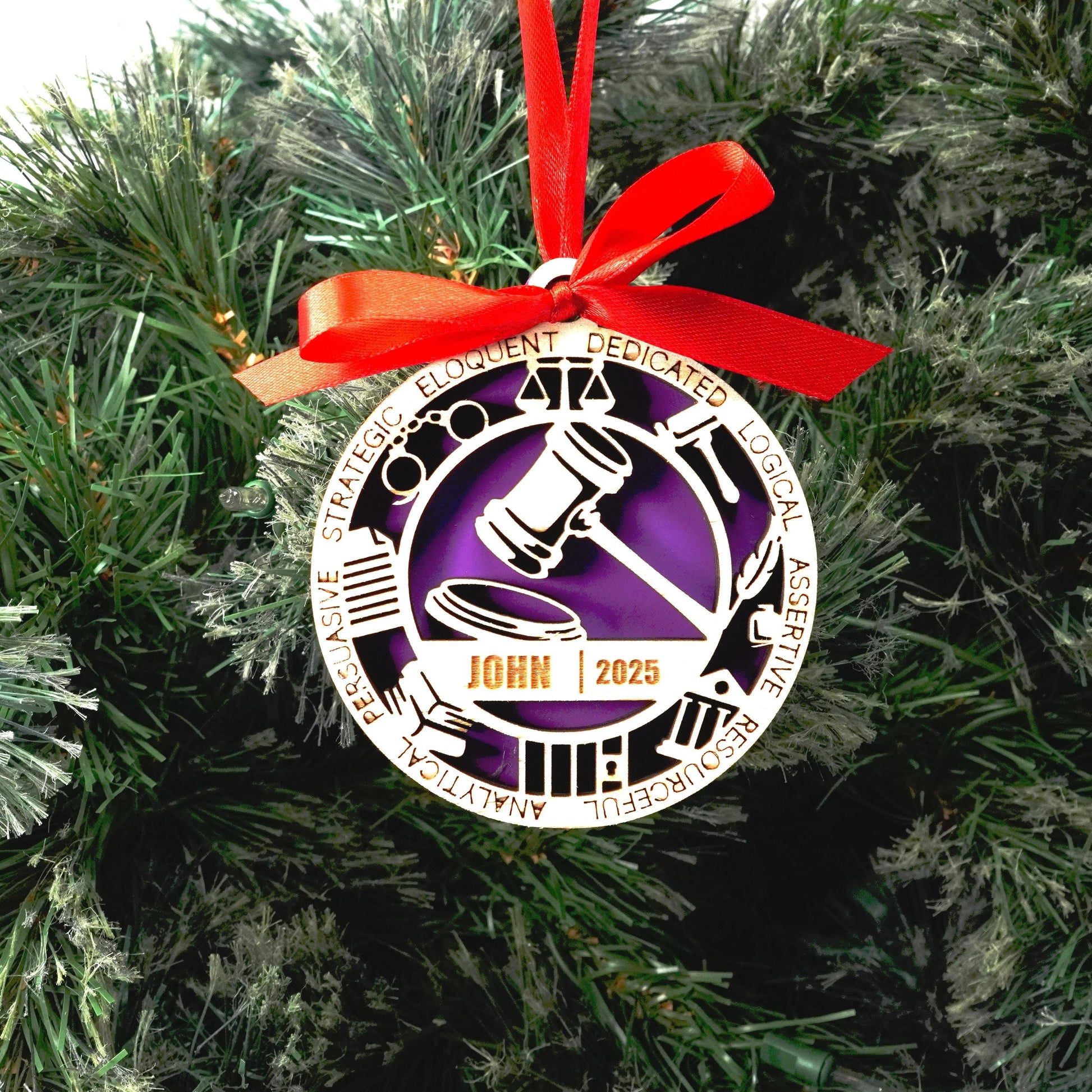 Personalized Lawyer Christmas Ornament – Gift for Lawyer, Attorney, Paralegal - Personalized Holiday Ornament