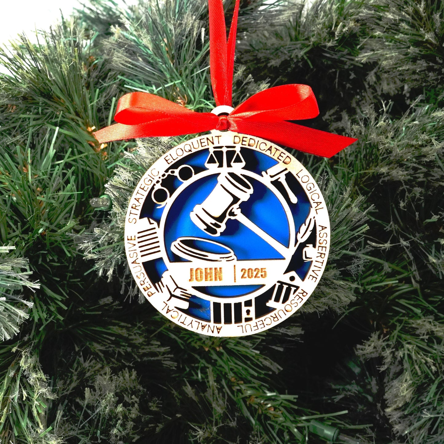 Personalized Lawyer Christmas Ornament – Gift for Lawyer, Attorney, Paralegal - Personalized Holiday Ornament