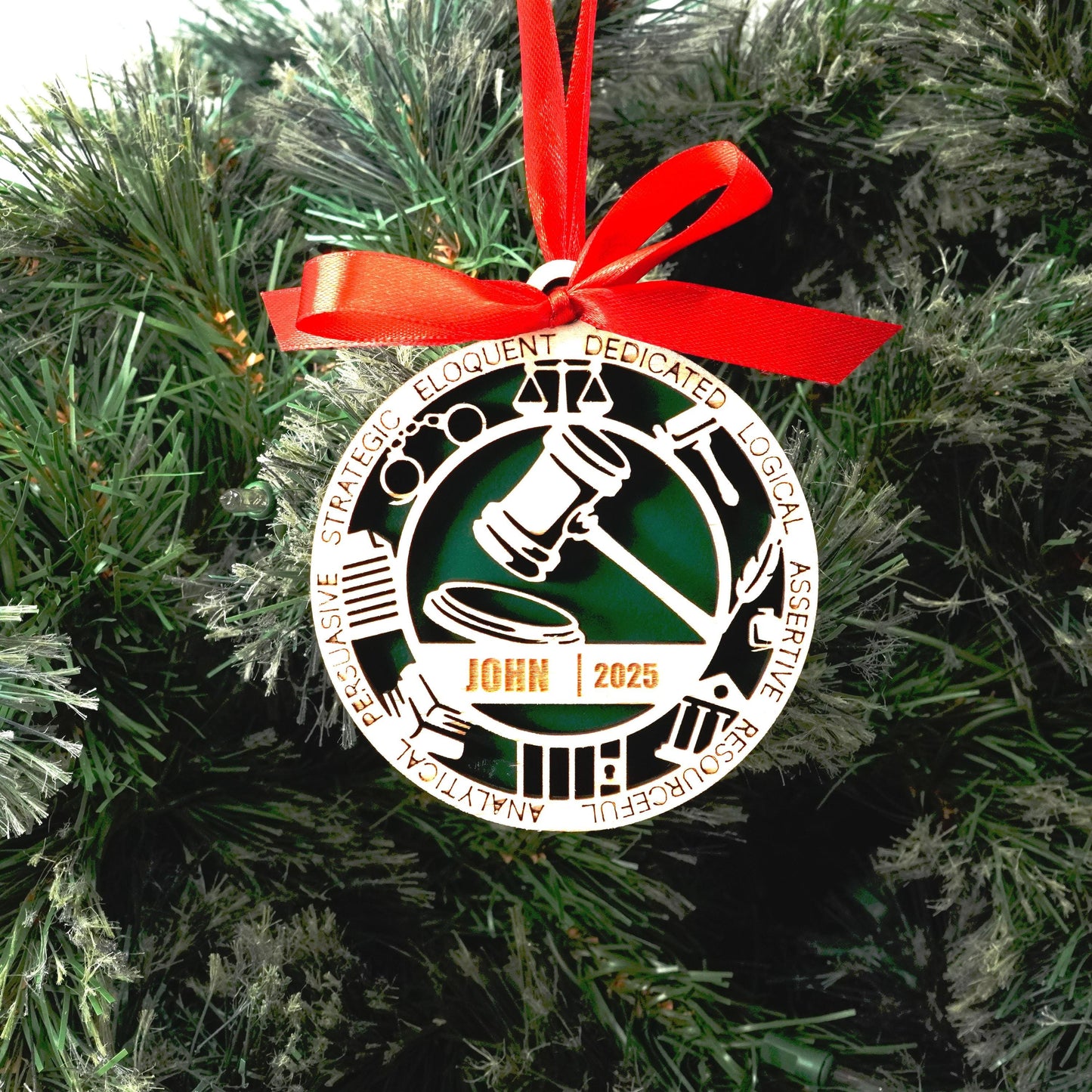 Personalized Lawyer Christmas Ornament – Gift for Lawyer, Attorney, Paralegal - Personalized Holiday Ornament