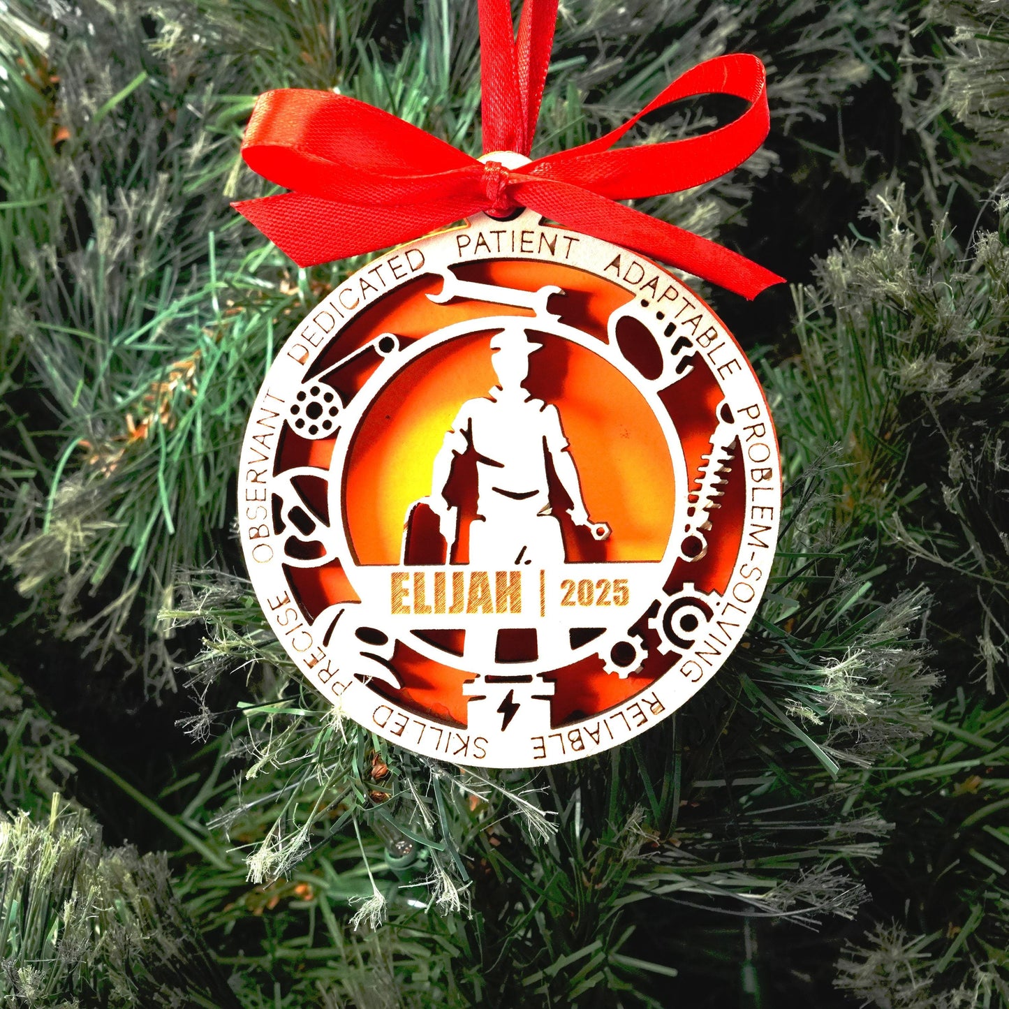 Personalized Mechanic Christmas Ornament – Gift for Male Mechanic or Auto Technician, Car Enthusiast - Personalized Holiday Ornament