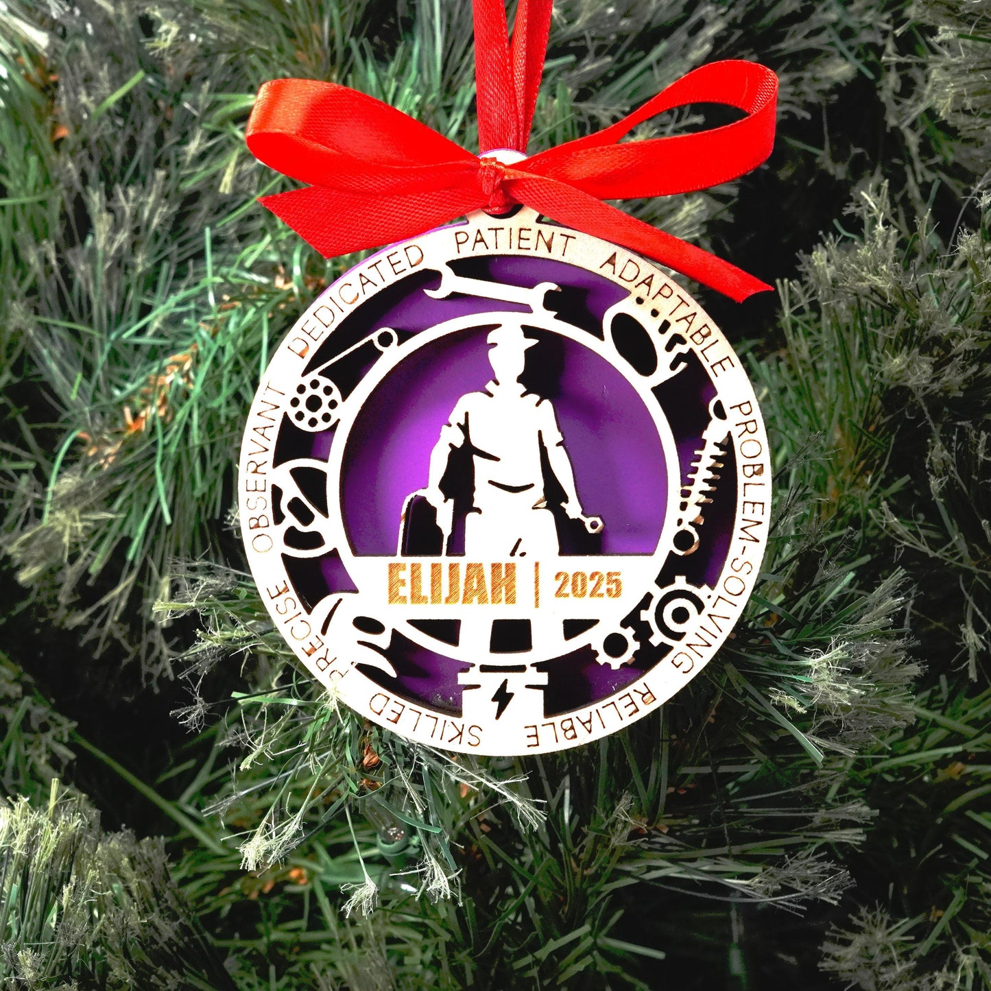 Personalized Mechanic Christmas Ornament – Gift for Male Mechanic or Auto Technician, Car Enthusiast - Personalized Holiday Ornament