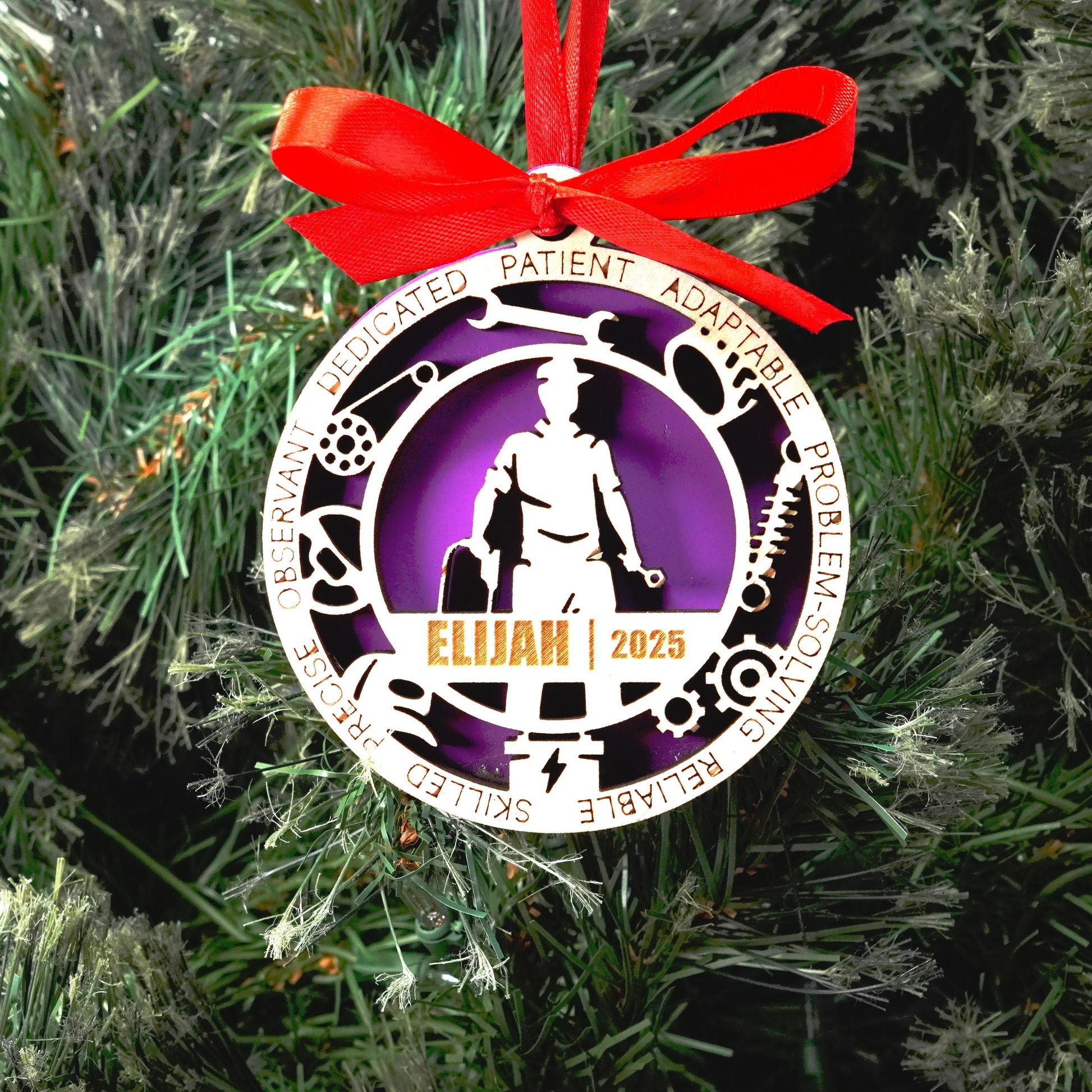 Personalized Mechanic Christmas Ornament – Gift for Male Mechanic or Auto Technician, Car Enthusiast - Personalized Holiday Ornament