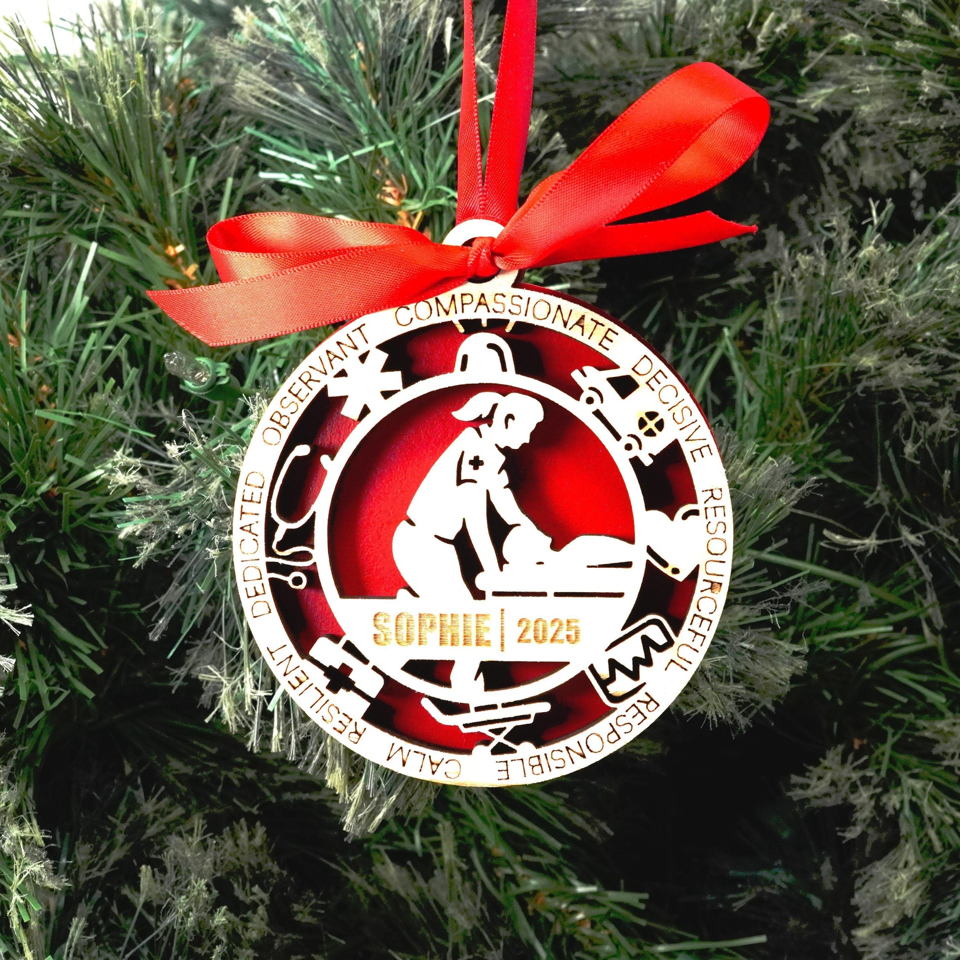 Personalized Paramedic Christmas Ornament – Gift for Female Paramedic or Emt, First Responder, Medic Ornament - Personalized Holiday Ornament