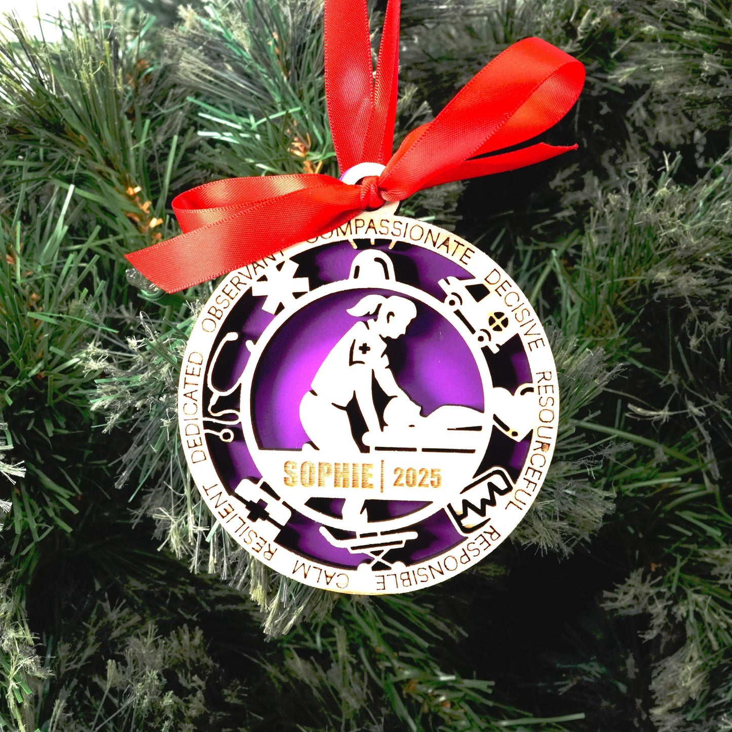 Personalized Paramedic Christmas Ornament – Gift for Female Paramedic or Emt, First Responder, Medic Ornament - Personalized Holiday Ornament