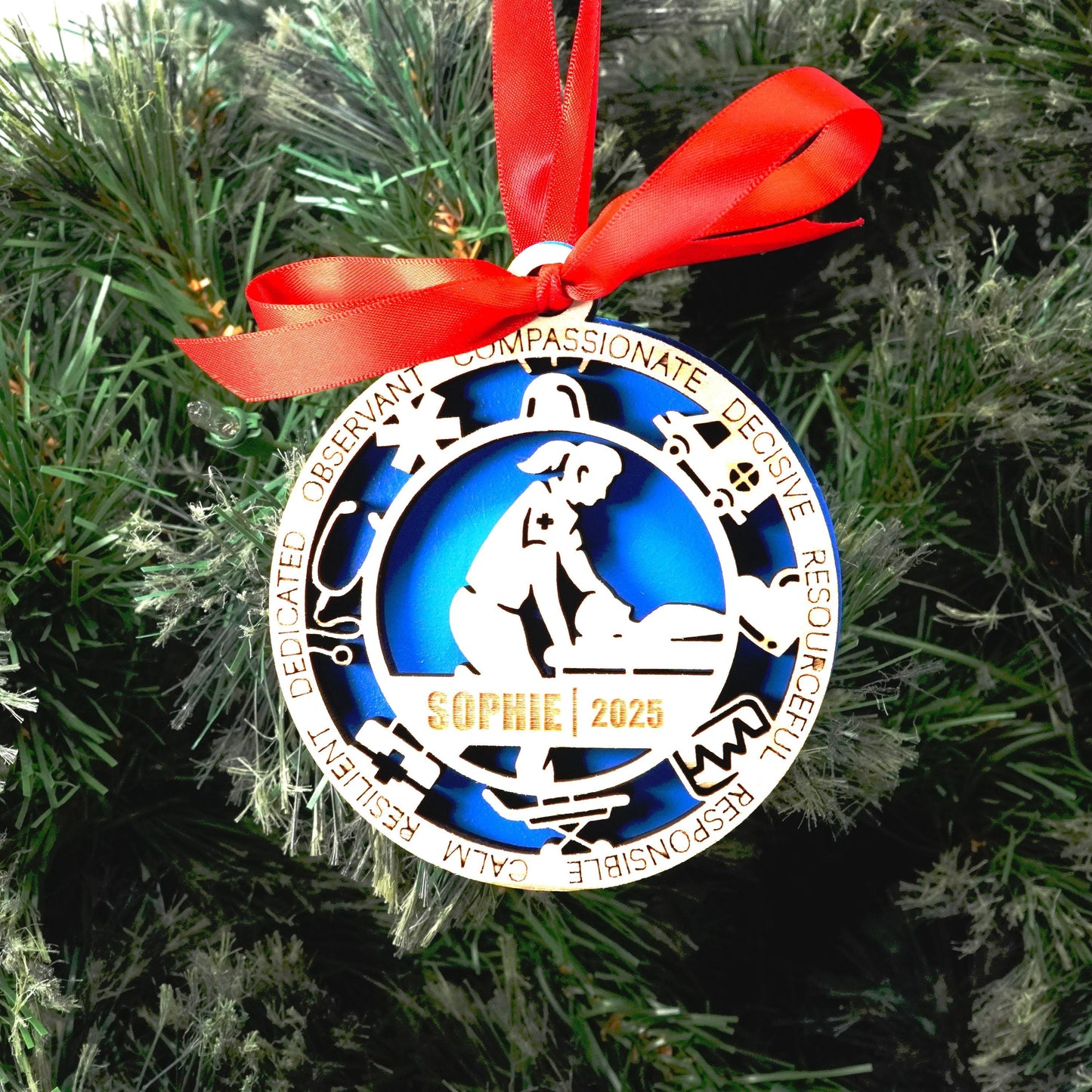 Personalized Paramedic Christmas Ornament – Gift for Female Paramedic or Emt, First Responder, Medic Ornament - Personalized Holiday Ornament