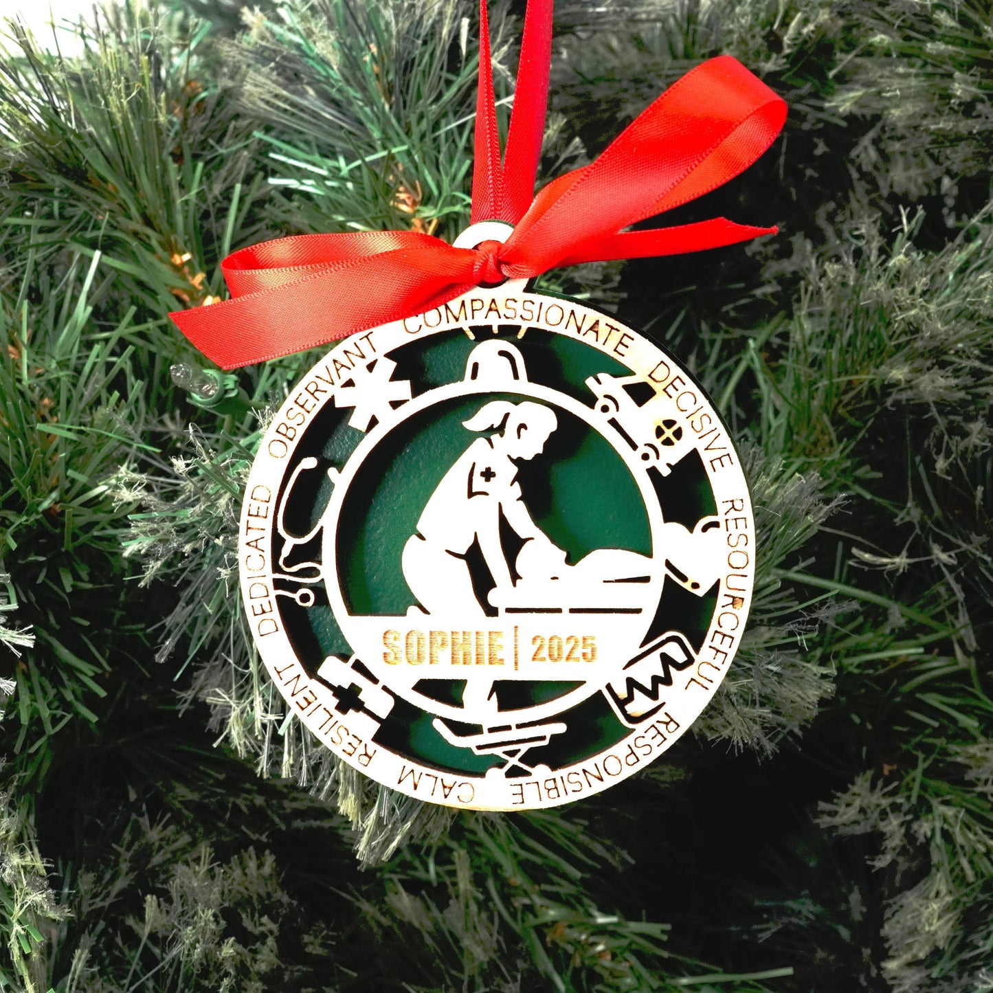 Personalized Paramedic Christmas Ornament – Gift for Female Paramedic or Emt, First Responder, Medic Ornament - Personalized Holiday Ornament