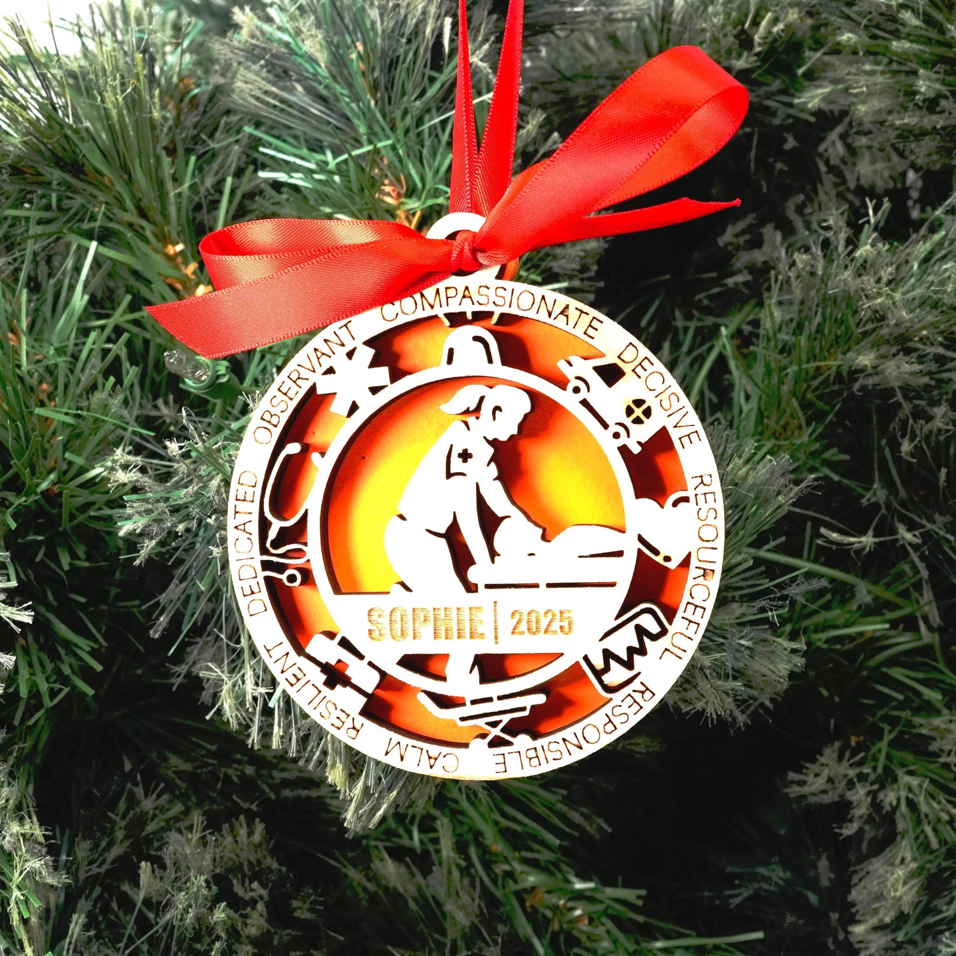 Personalized Paramedic Christmas Ornament – Gift for Female Paramedic or Emt, First Responder, Medic Ornament - Personalized Holiday Ornament