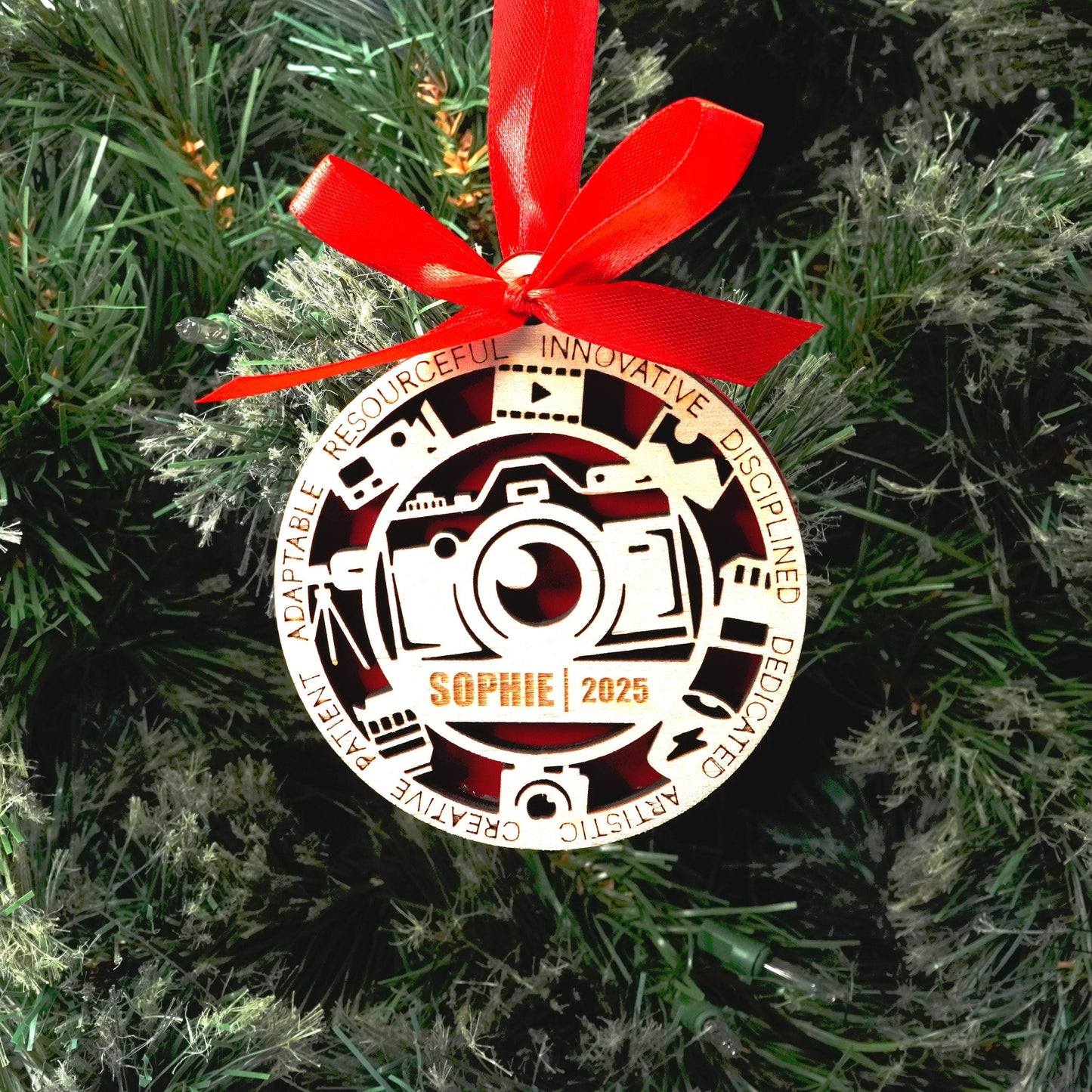 Personalized Photographer Christmas Ornament – Gift for Photographer, Videographer, Digital Creator, and Video Directors - Personalized Holiday Ornament