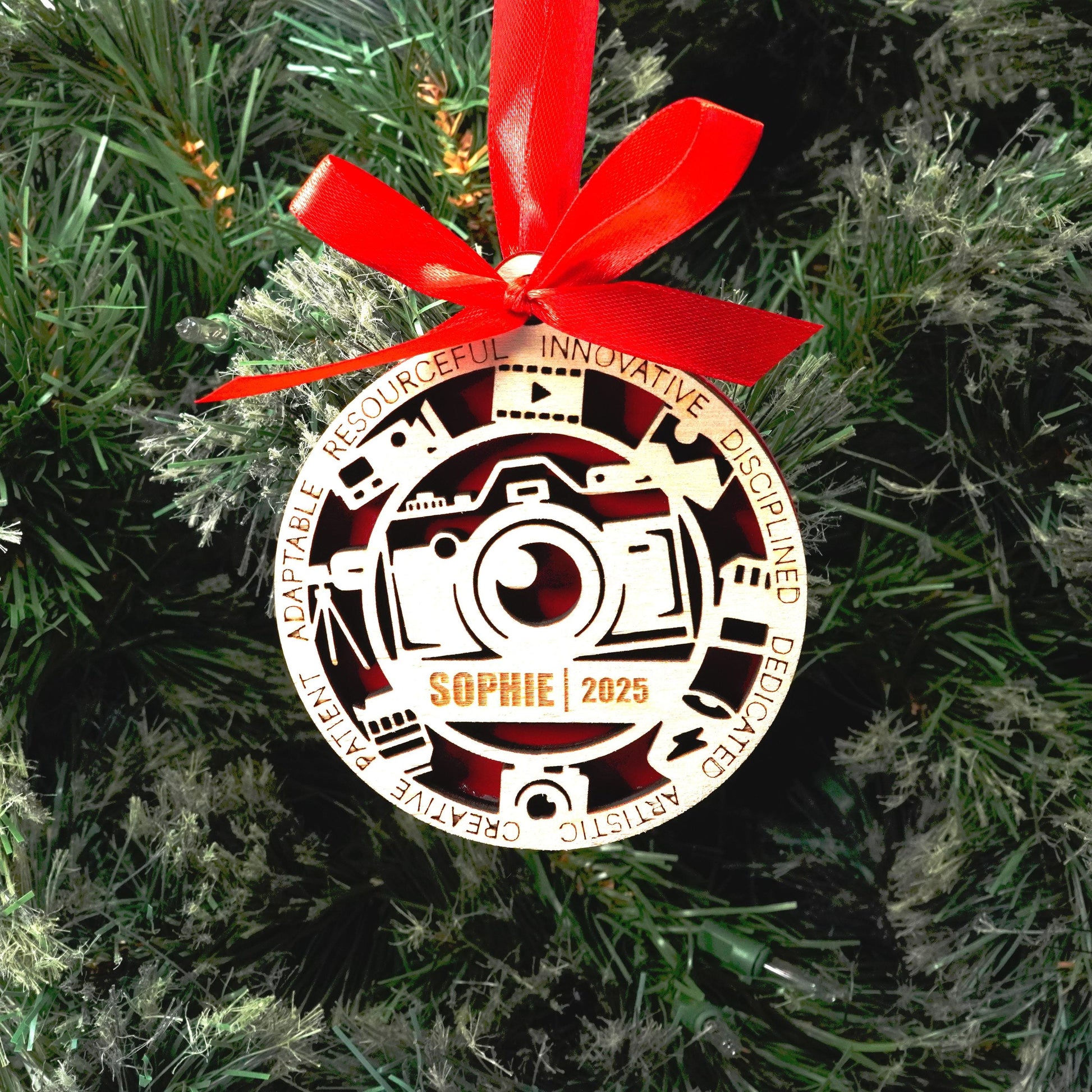 Personalized Photographer Christmas Ornament – Gift for Photographer, Videographer, Digital Creator, and Video Directors - Personalized Holiday Ornament