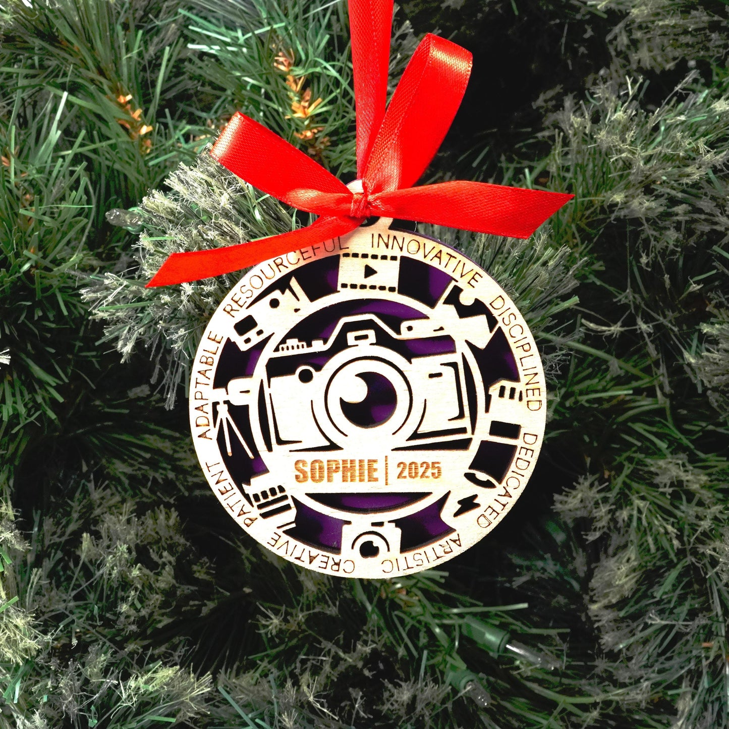 Personalized Photographer Christmas Ornament – Gift for Photographer, Videographer, Digital Creator, and Video Directors - Personalized Holiday Ornament