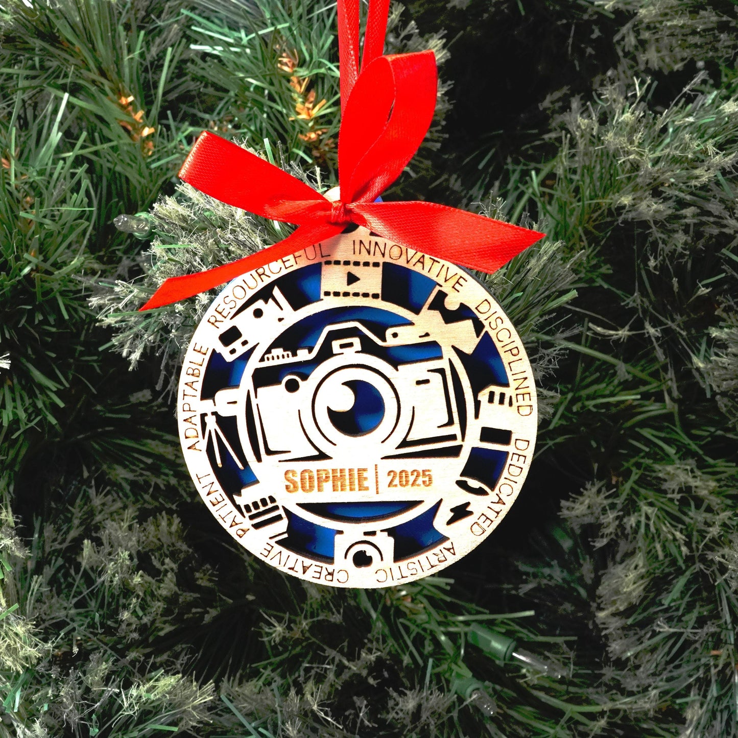 Personalized Photographer Christmas Ornament – Gift for Photographer, Videographer, Digital Creator, and Video Directors - Personalized Holiday Ornament