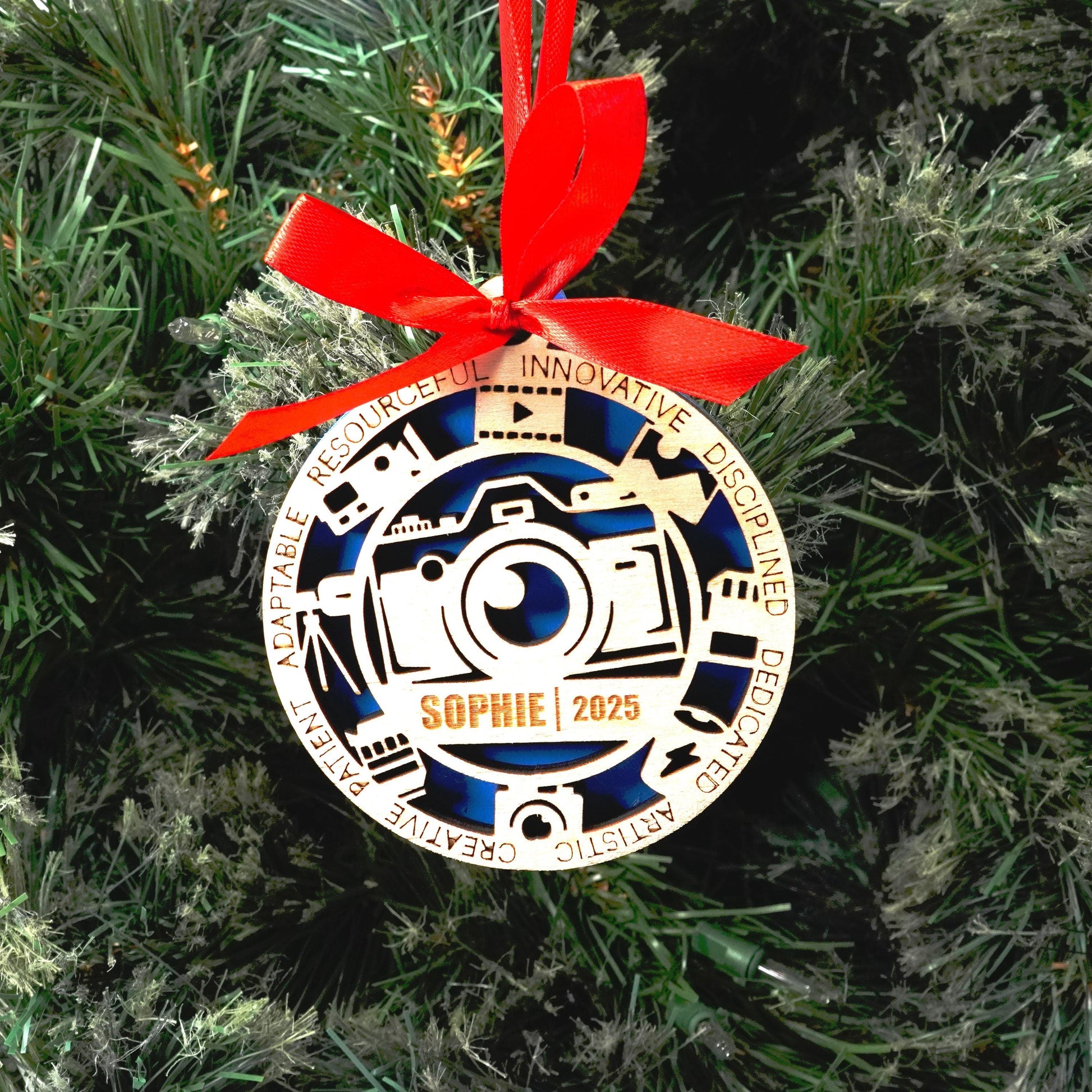 Personalized Photographer Christmas Ornament – Gift for Photographer, Videographer, Digital Creator, and Video Directors - Personalized Holiday Ornament