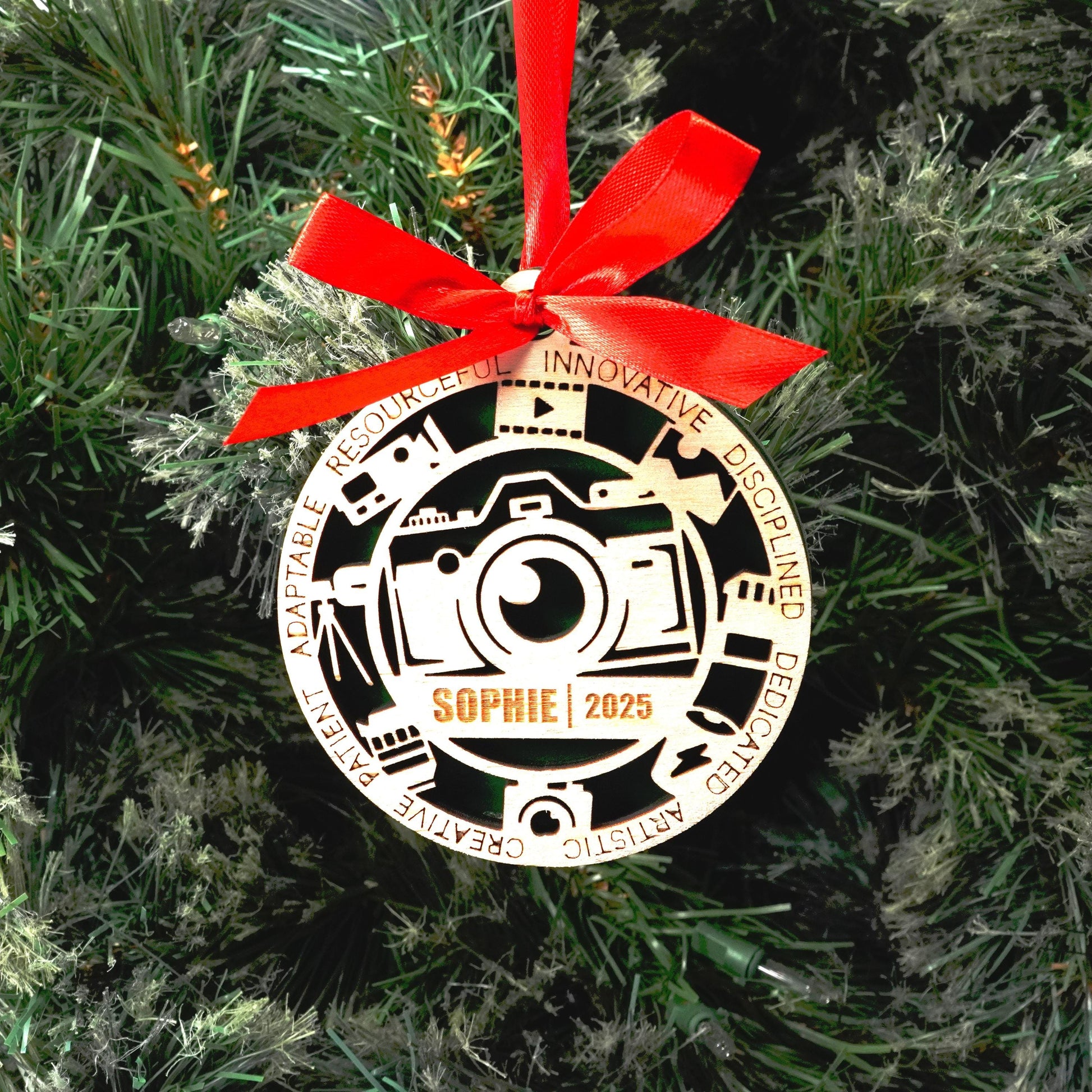 Personalized Photographer Christmas Ornament – Gift for Photographer, Videographer, Digital Creator, and Video Directors - Personalized Holiday Ornament