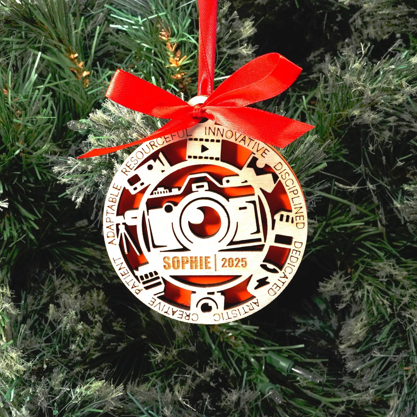 Personalized Photographer Christmas Ornament – Gift for Photographer, Videographer, Digital Creator, and Video Directors - Personalized Holiday Ornament