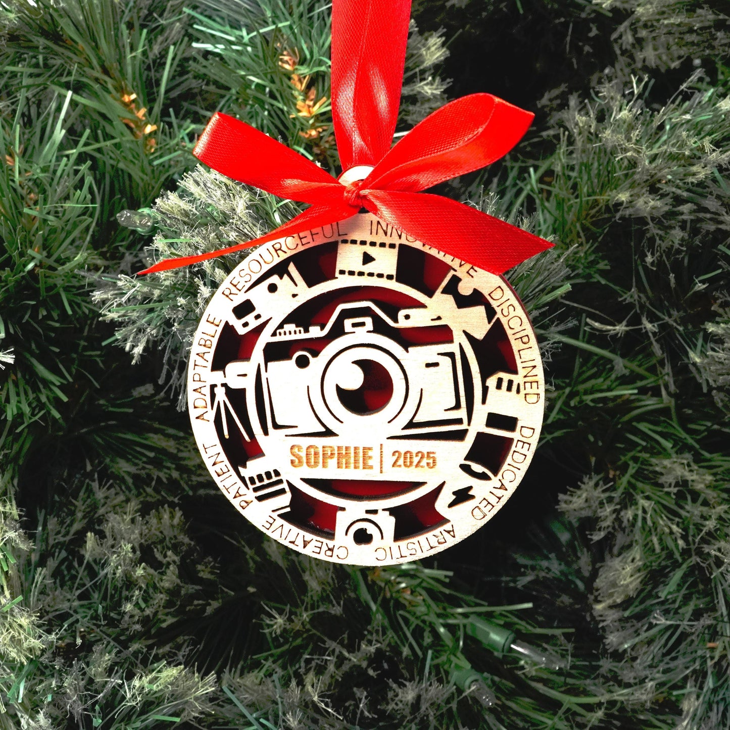 Personalized Photographer Christmas Ornament – Gift for Photographer, Videographer, Digital Creator, and Video Directors - Personalized Holiday Ornament