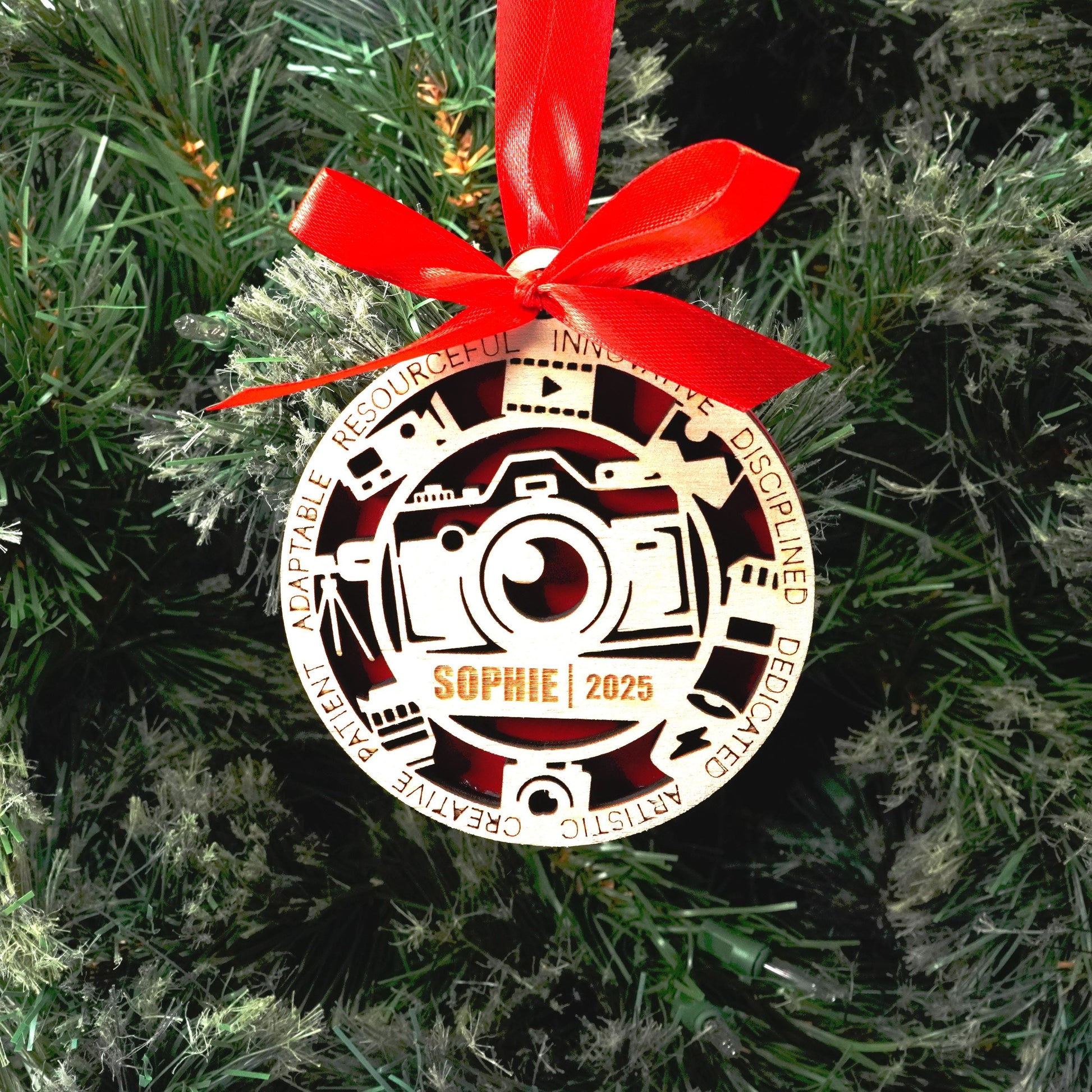 Personalized Photographer Christmas Ornament – Gift for Photographer, Videographer, Digital Creator, and Video Directors - Personalized Holiday Ornament