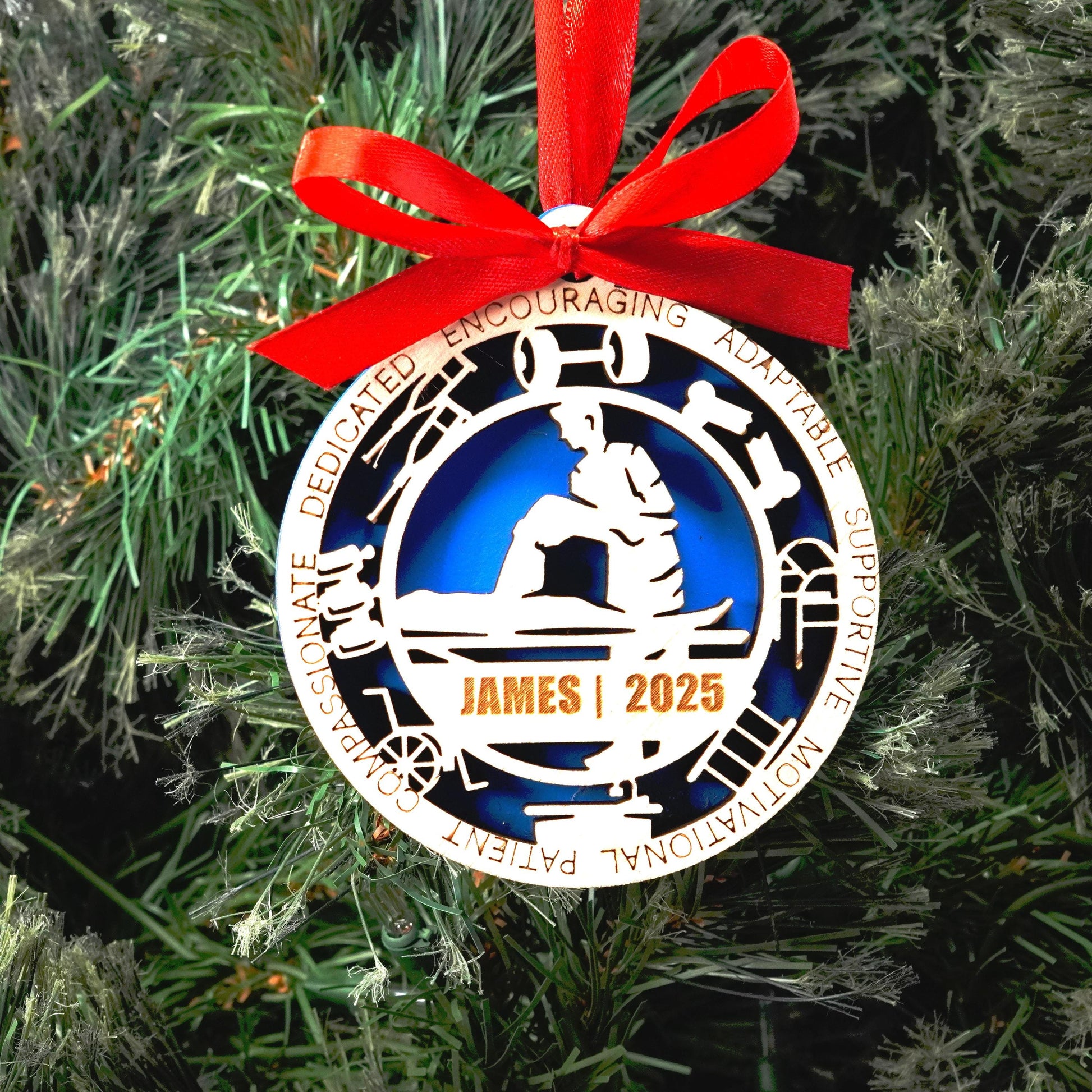 Personalized Physical Therapist Christmas Ornament – Gift for Male Physical Therapist or PTA, Rehab Specialist - Personalized Holiday Ornament