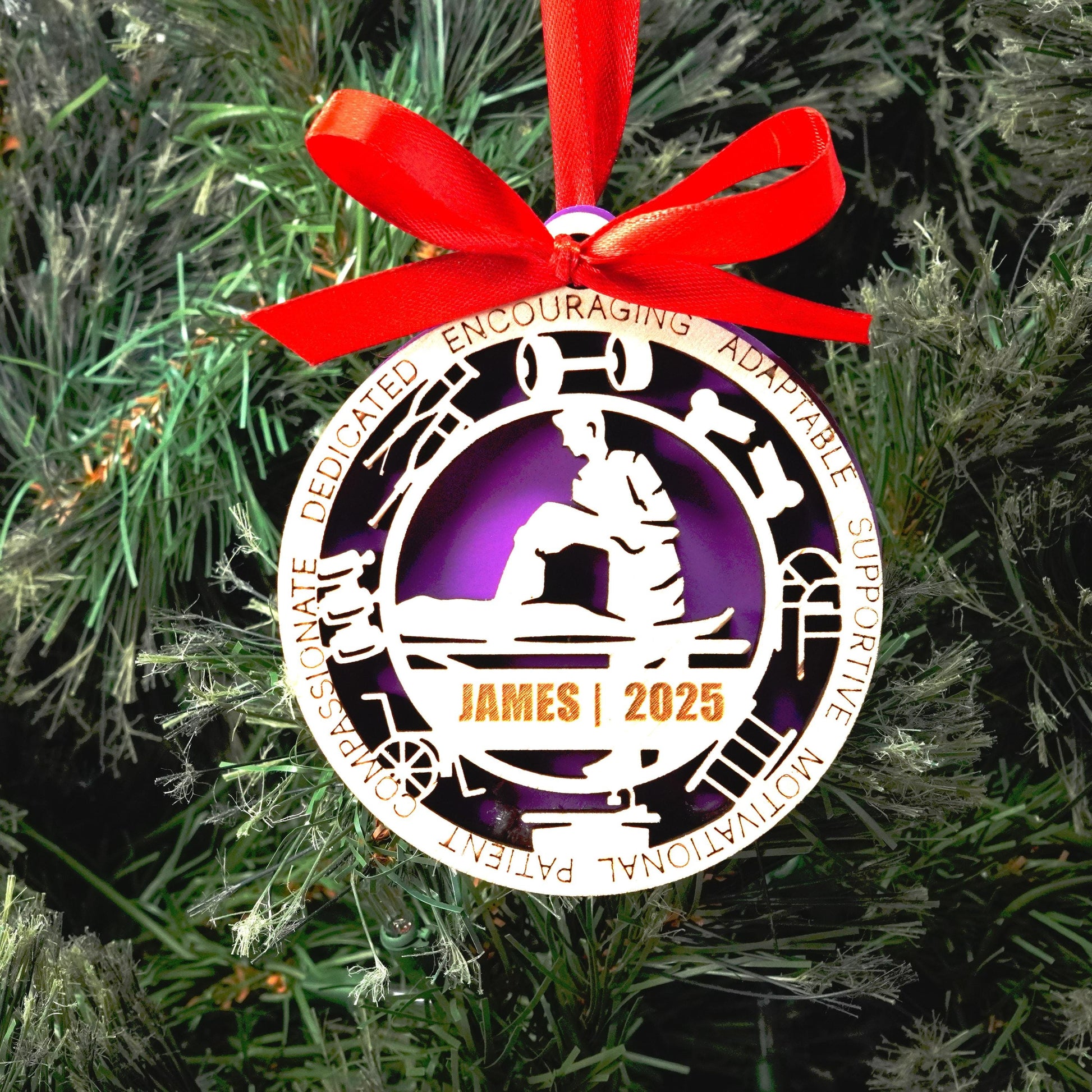 Personalized Physical Therapist Christmas Ornament – Gift for Male Physical Therapist or PTA, Rehab Specialist - Personalized Holiday Ornament