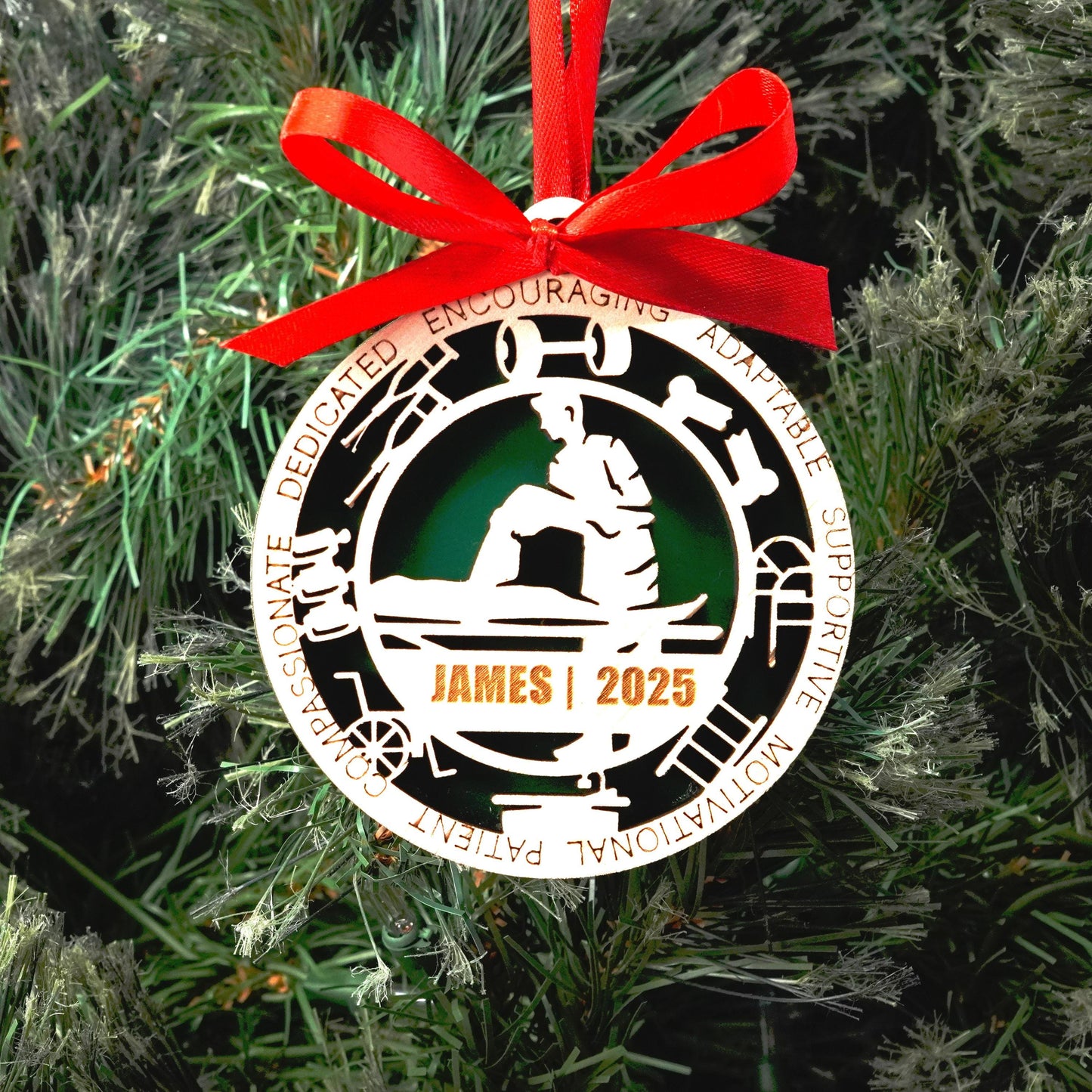 Personalized Physical Therapist Christmas Ornament – Gift for Male Physical Therapist or PTA, Rehab Specialist - Personalized Holiday Ornament