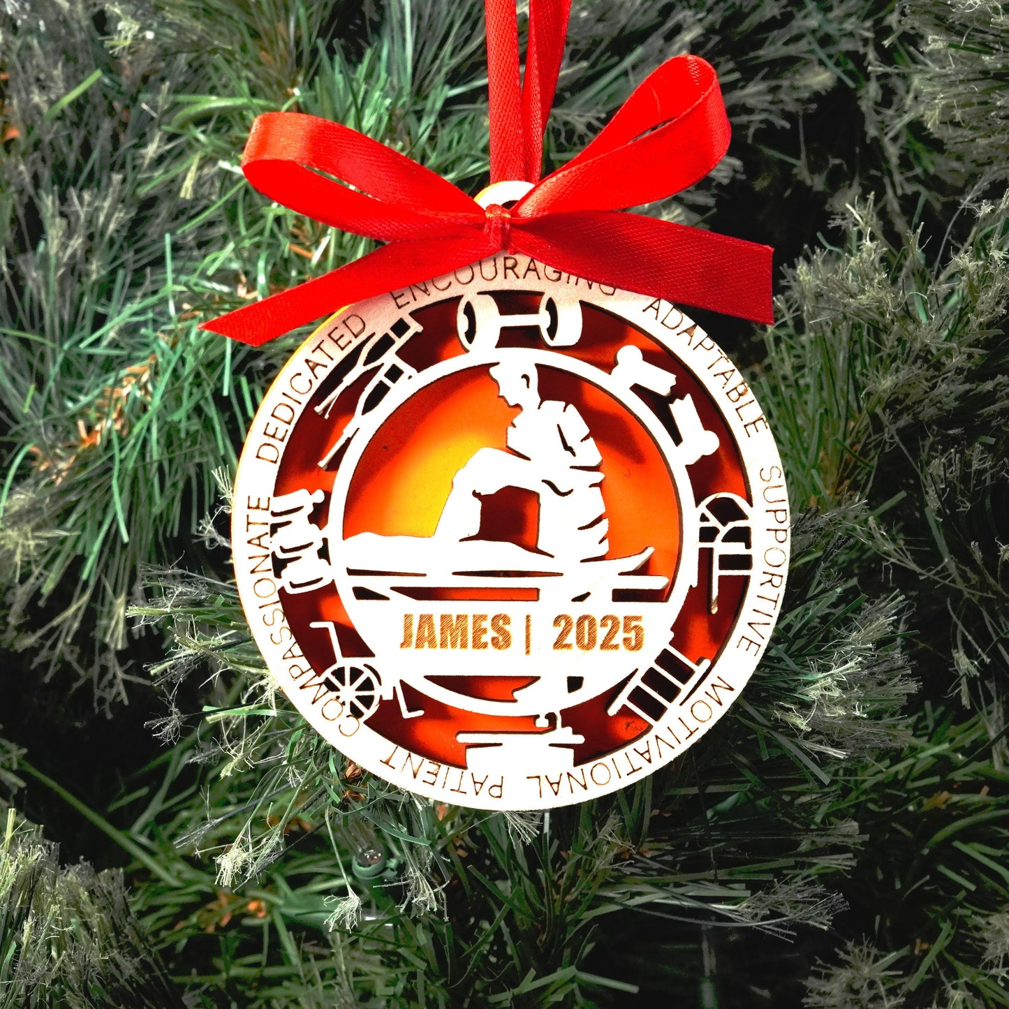 Personalized Physical Therapist Christmas Ornament – Gift for Male Physical Therapist or PTA, Rehab Specialist - Personalized Holiday Ornament