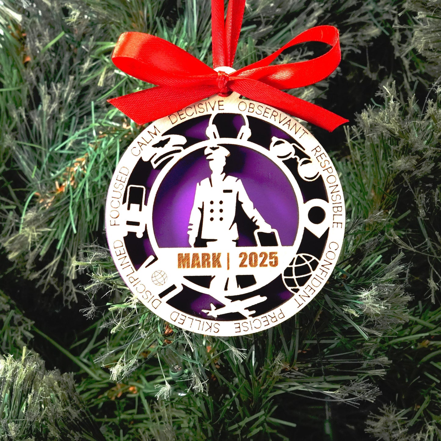 Personalized Pilot Christmas Ornament – Gift for Male Pilot or Flight Crew, Aviation Lover - Personalized Holiday Ornament