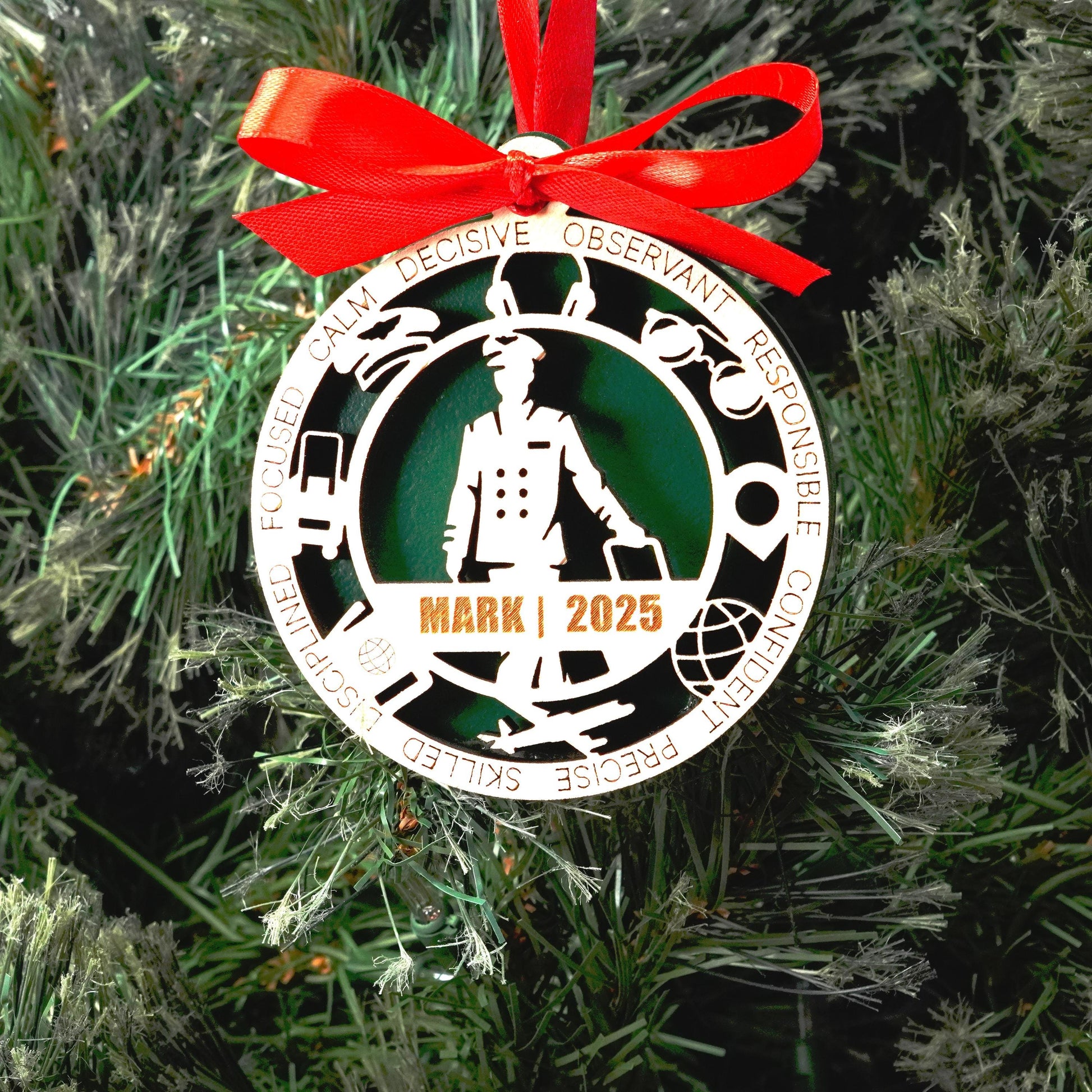 Personalized Pilot Christmas Ornament – Gift for Male Pilot or Flight Crew, Aviation Lover - Personalized Holiday Ornament