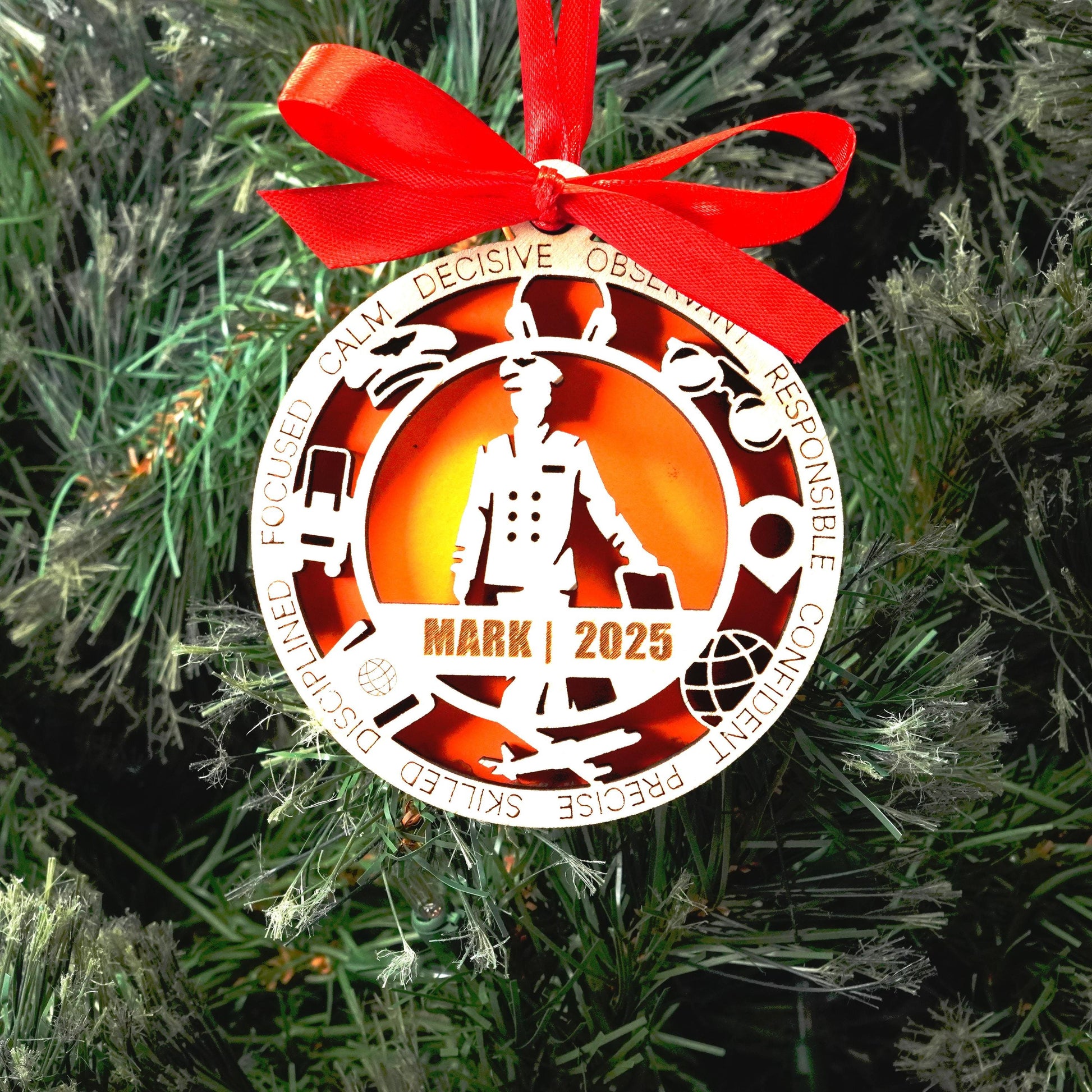 Personalized Pilot Christmas Ornament – Gift for Male Pilot or Flight Crew, Aviation Lover - Personalized Holiday Ornament