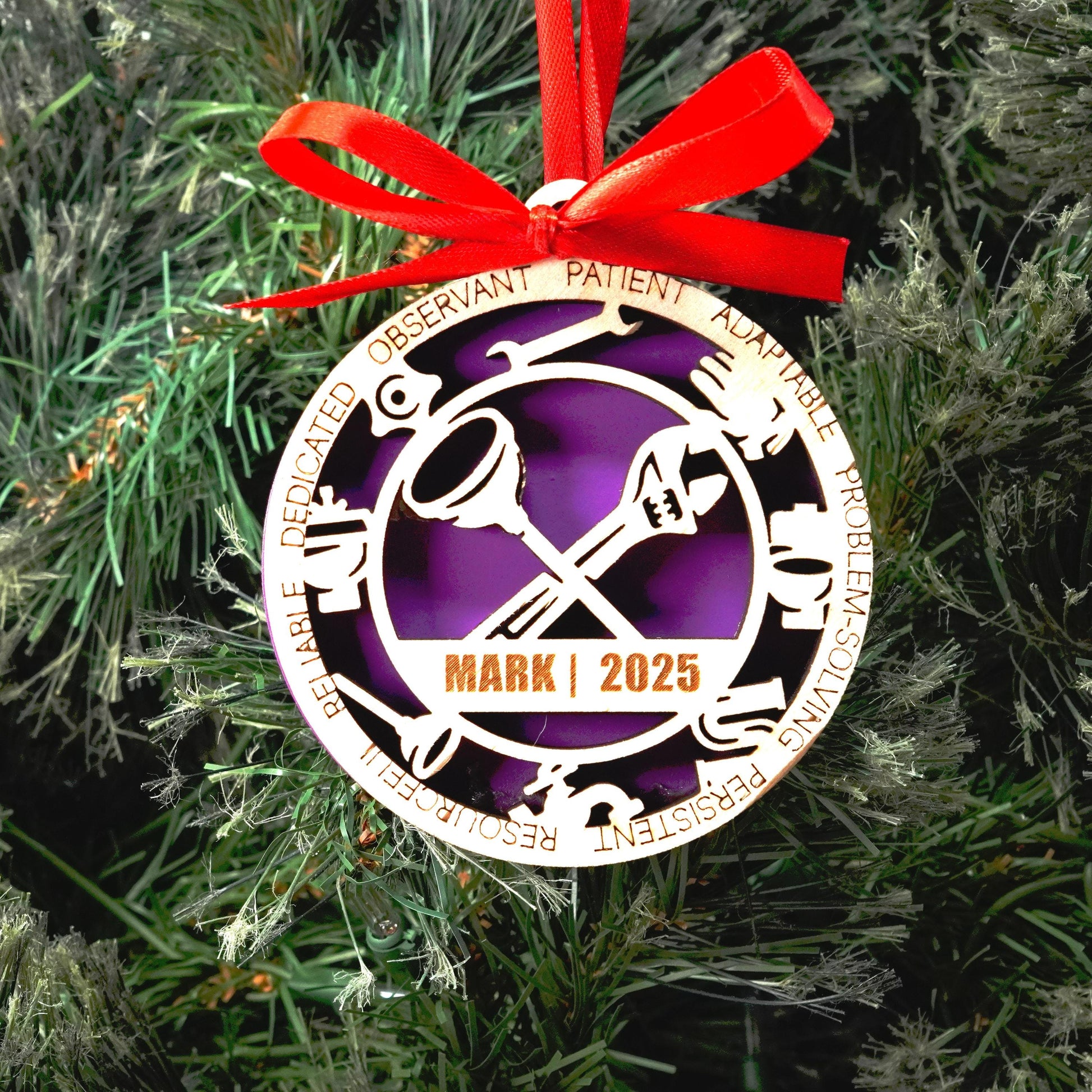 Personalized Plumber Christmas Ornament – Gift for Plumber, Pipefitter, Maintenance Tech - Personalized Holiday Ornament