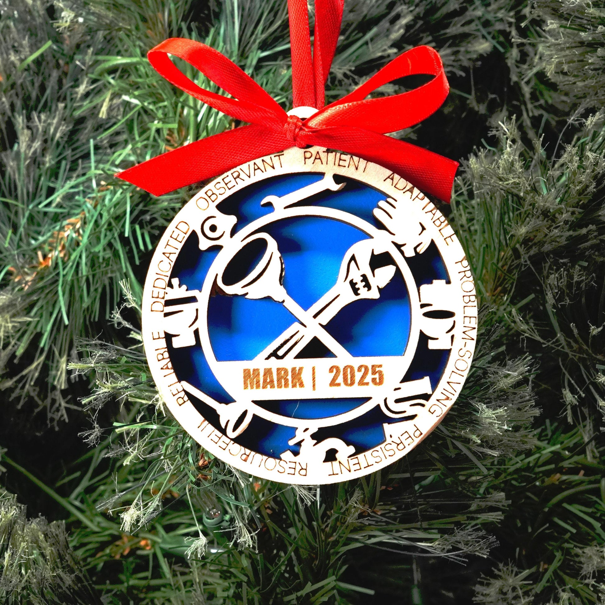 Personalized Plumber Christmas Ornament – Gift for Plumber, Pipefitter, Maintenance Tech - Personalized Holiday Ornament