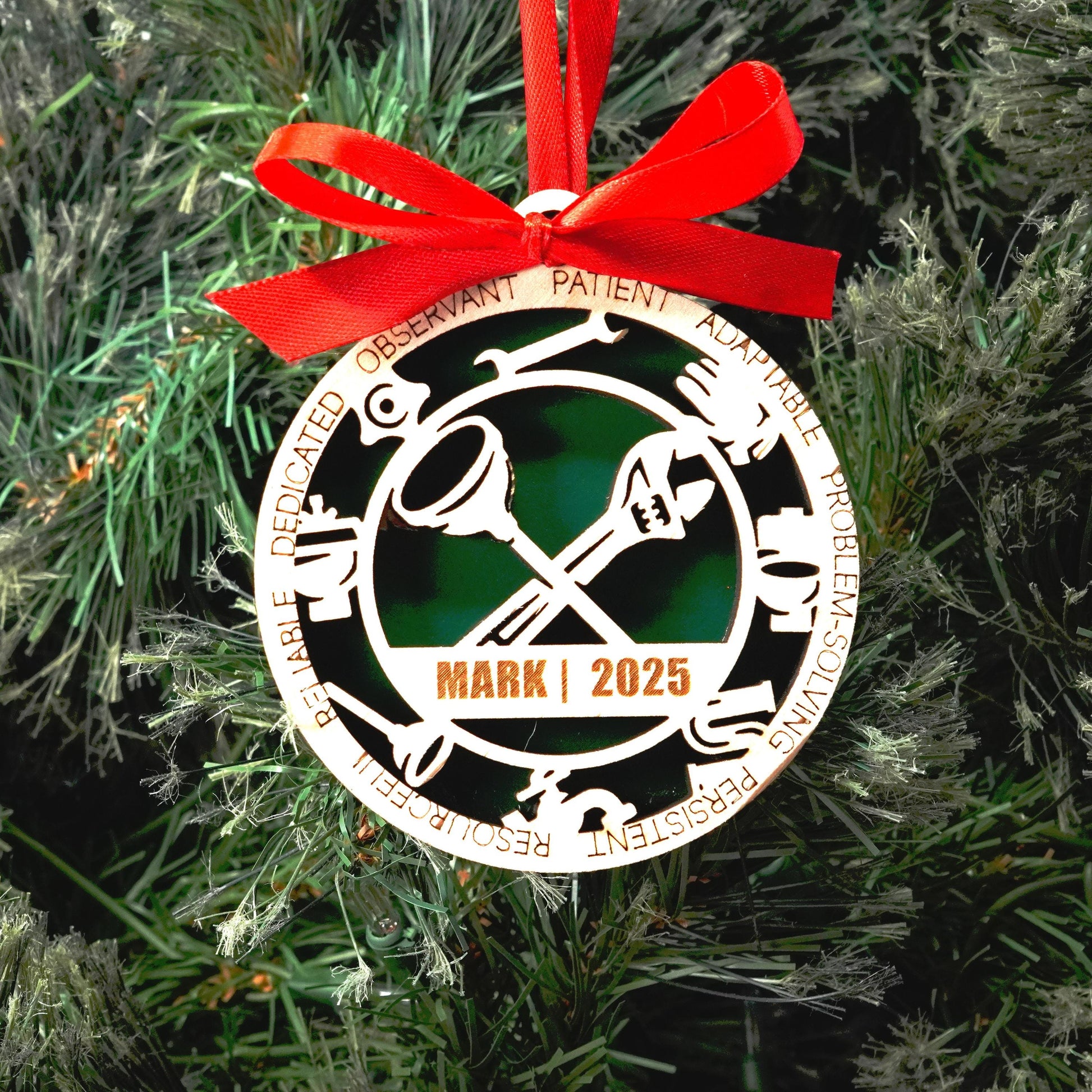 Personalized Plumber Christmas Ornament – Gift for Plumber, Pipefitter, Maintenance Tech - Personalized Holiday Ornament