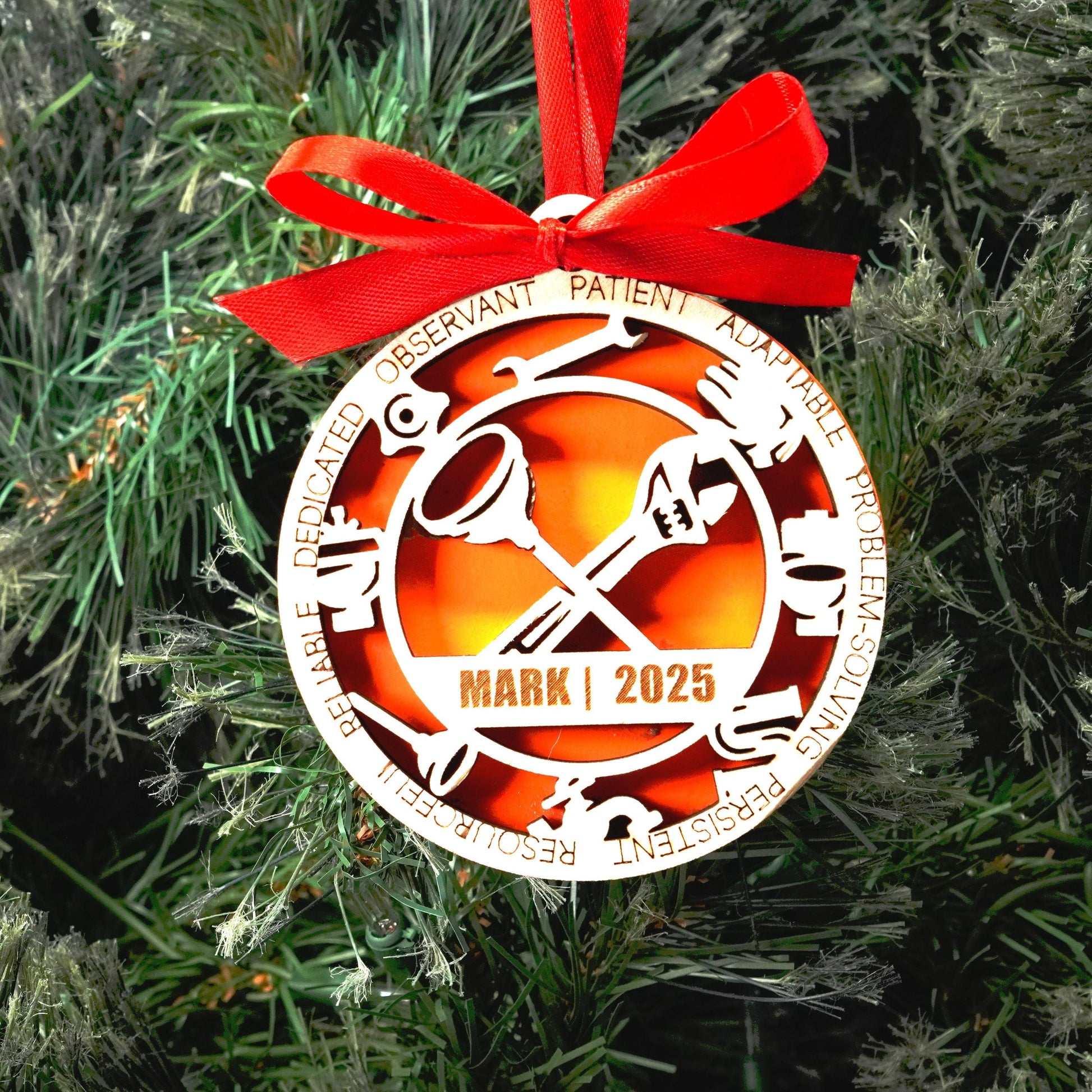 Personalized Plumber Christmas Ornament – Gift for Plumber, Pipefitter, Maintenance Tech - Personalized Holiday Ornament