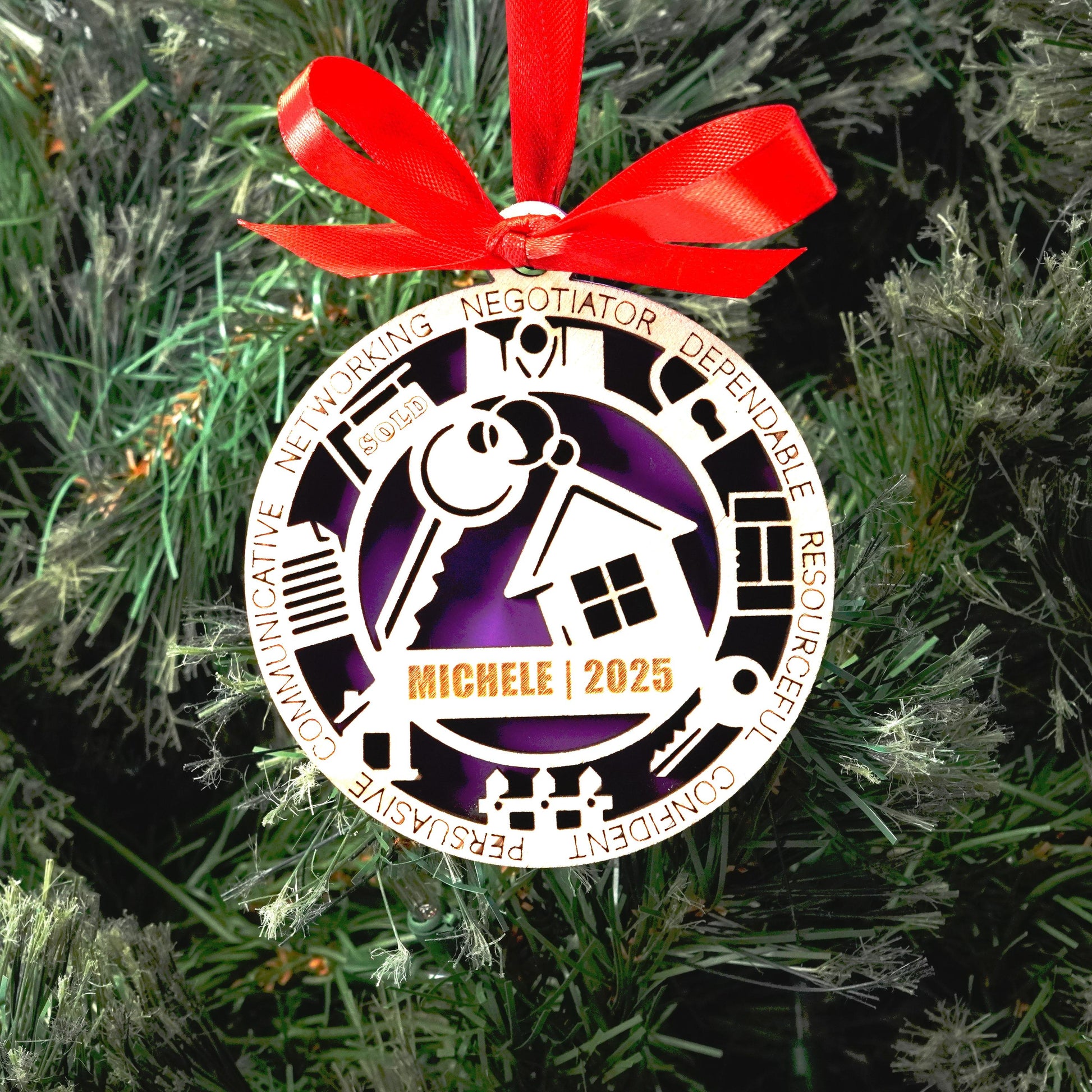 Personalized Real Estate Agent Christmas Ornament – Gift for Real Estate Agent, Realtor, Broker, Real Estate Agent Gift - Personalized Holiday Ornament