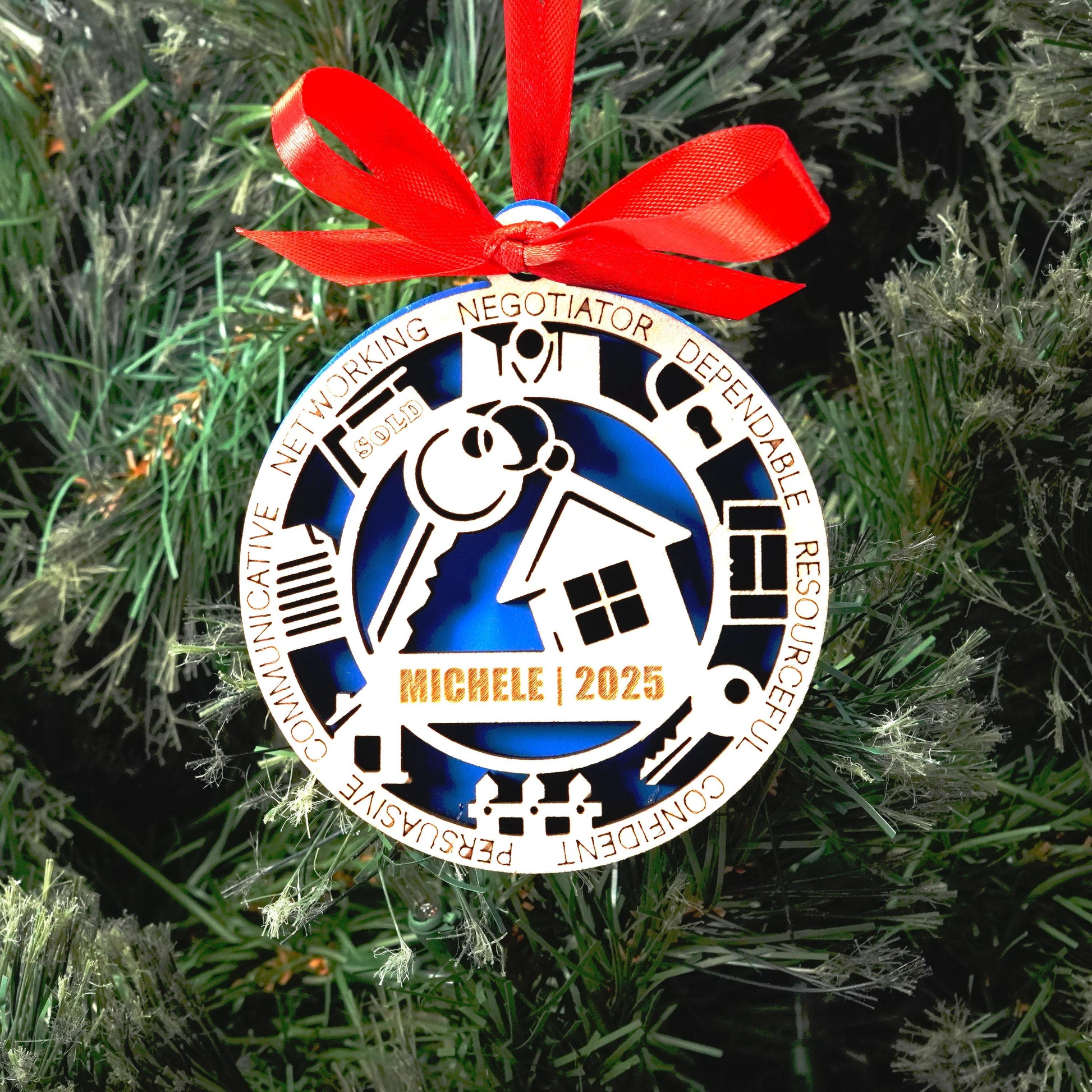 Personalized Real Estate Agent Christmas Ornament – Gift for Real Estate Agent, Realtor, Broker, Real Estate Agent Gift - Personalized Holiday Ornament