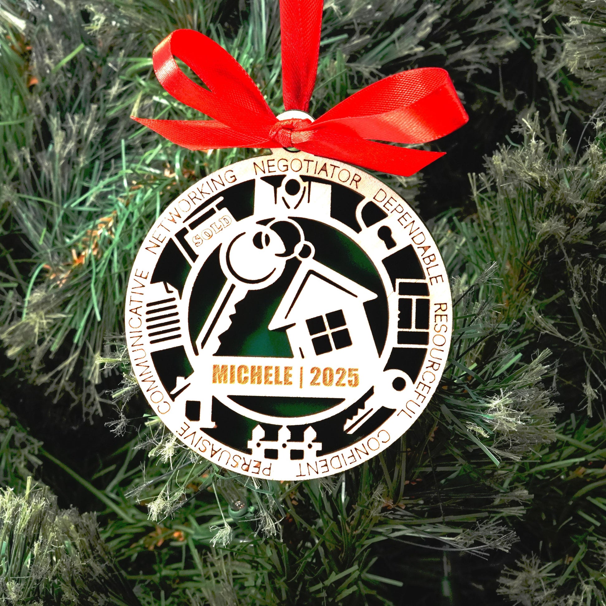 Personalized Real Estate Agent Christmas Ornament – Gift for Real Estate Agent, Realtor, Broker, Real Estate Agent Gift - Personalized Holiday Ornament