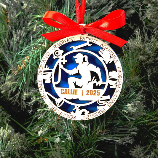 Personalized Plumber Christmas Ornament – Gift for Female Plumber or Pipefitter, Maintenance Tech - Personalized Holiday Ornament